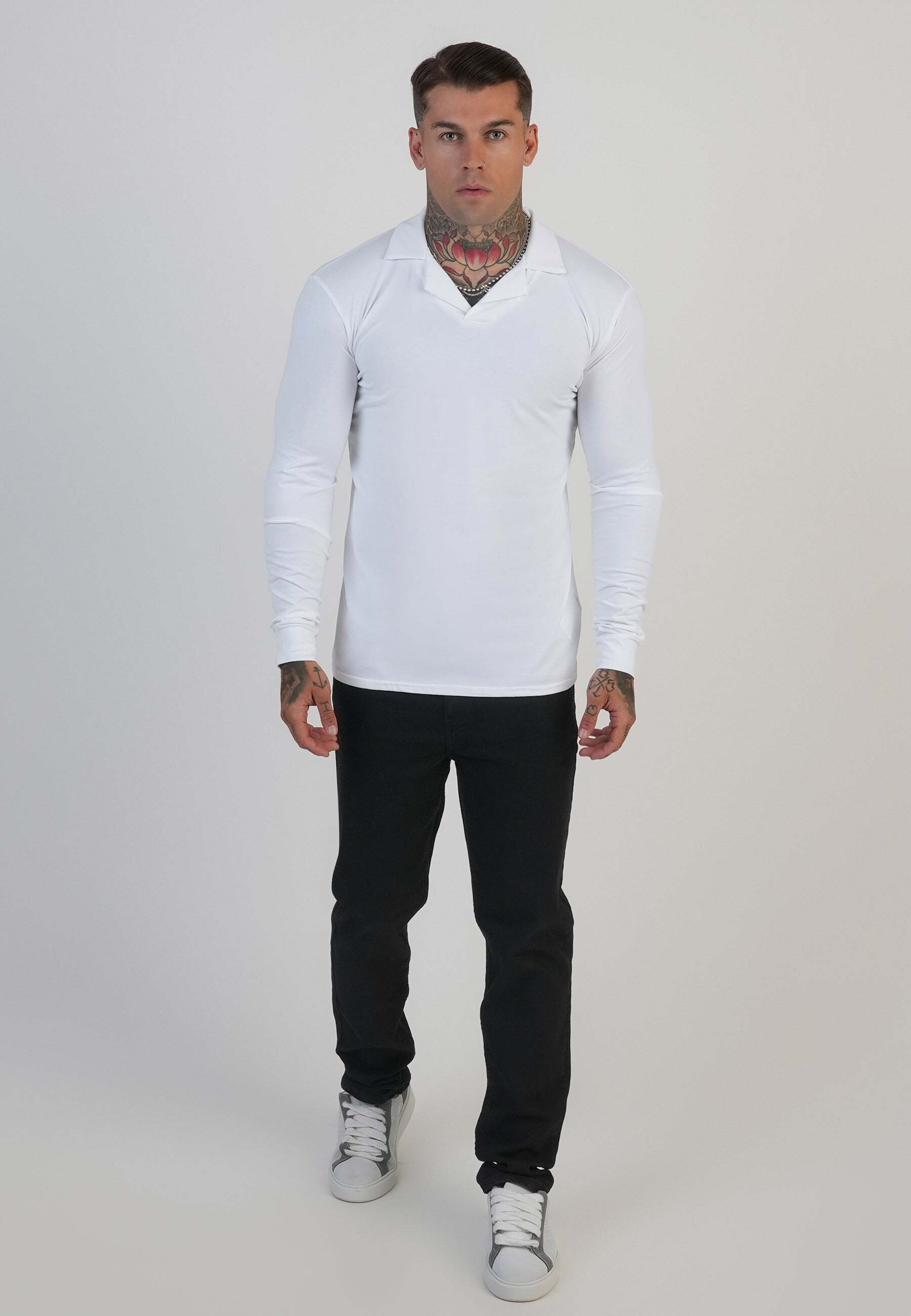 Siksilk Polo à manches longues »Siksilk Langarmpolo Longsleeved Revere«