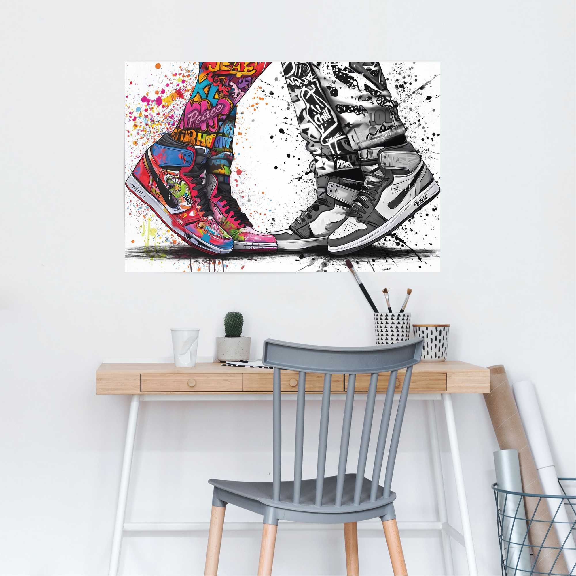 Image of Reinders Poster "Sneaker-Liebe" 1 Stk. tlg. Teenager Zimmer - Bilderdruckpapier - Street Art - 91,5x61 cm