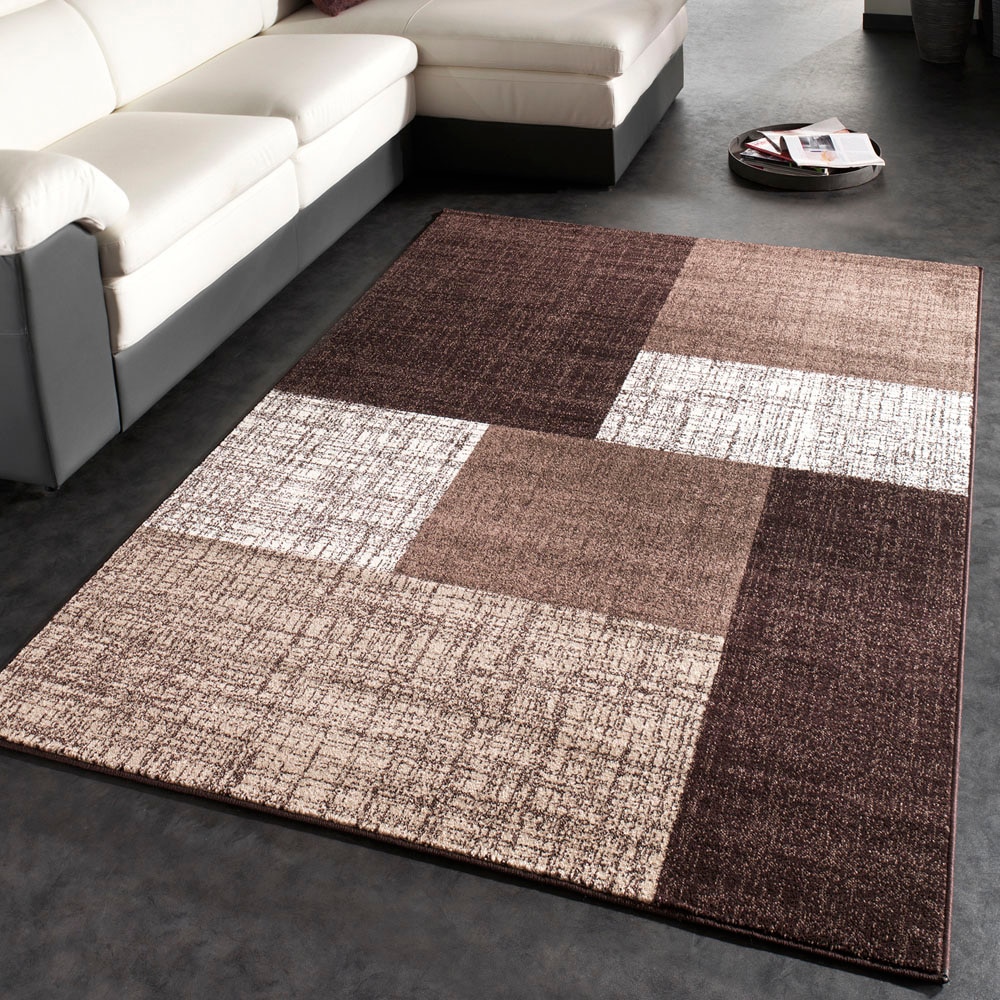 Image of Paco Home Teppich "Mondial 105" rechteckig 13 mm Höhe Kurzflor, modernes Karo Muster, ideal im Wohnzimmer & Schlafzimmer