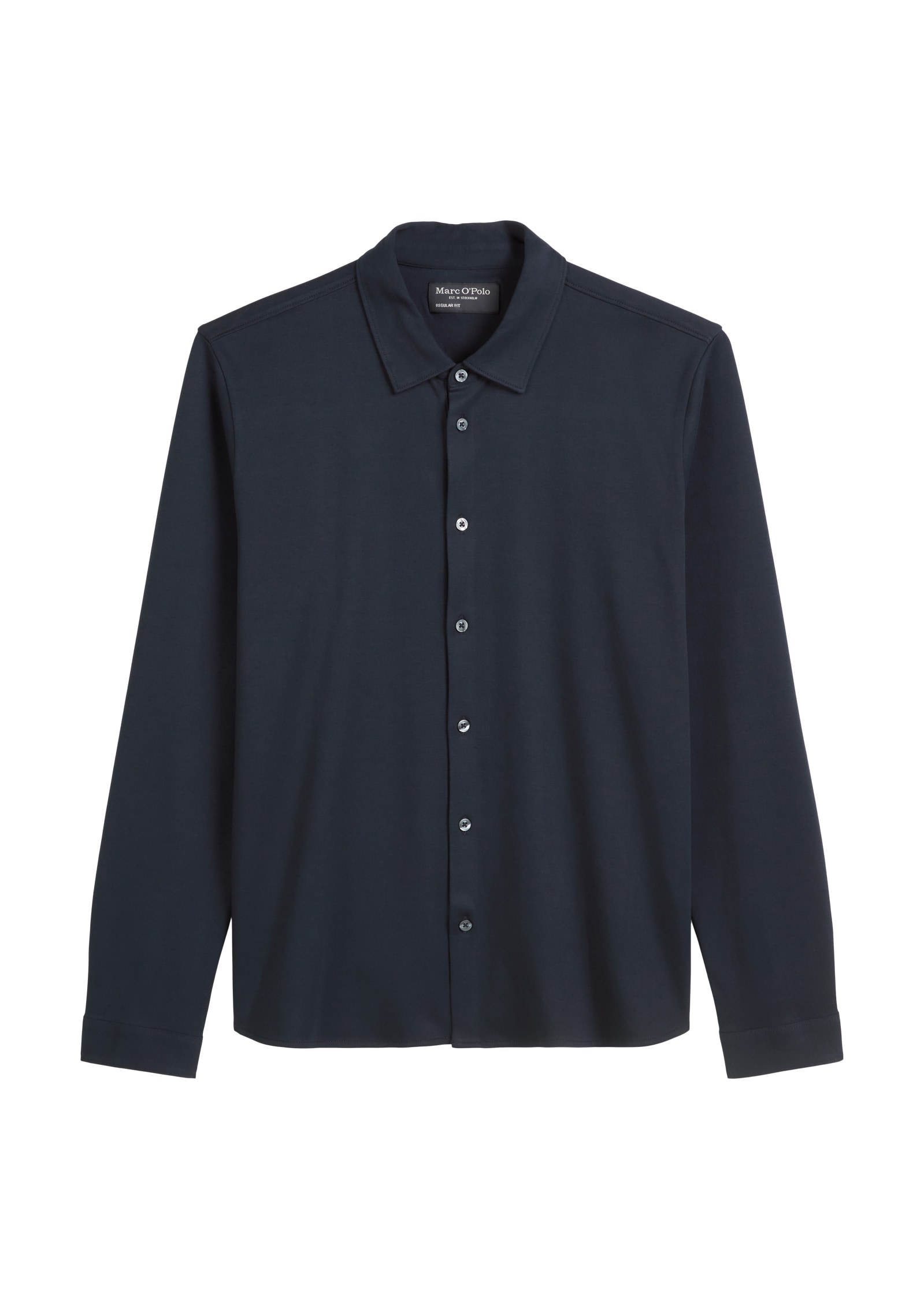 Marc O'Polo Langarmhemd aus Jersey, regular fit, leicht, fliessend, atmungsaktiv