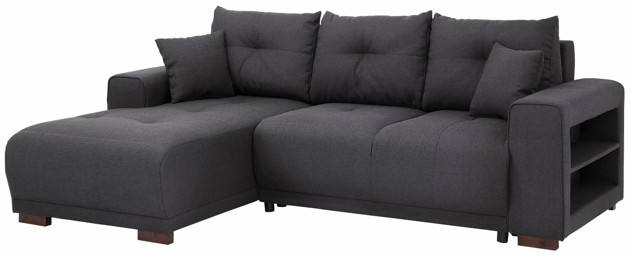 Home affaire Ecksofa »Viborg L-Form«, mit Regal in der Armlehne, wahlweise mit Bettfunktion