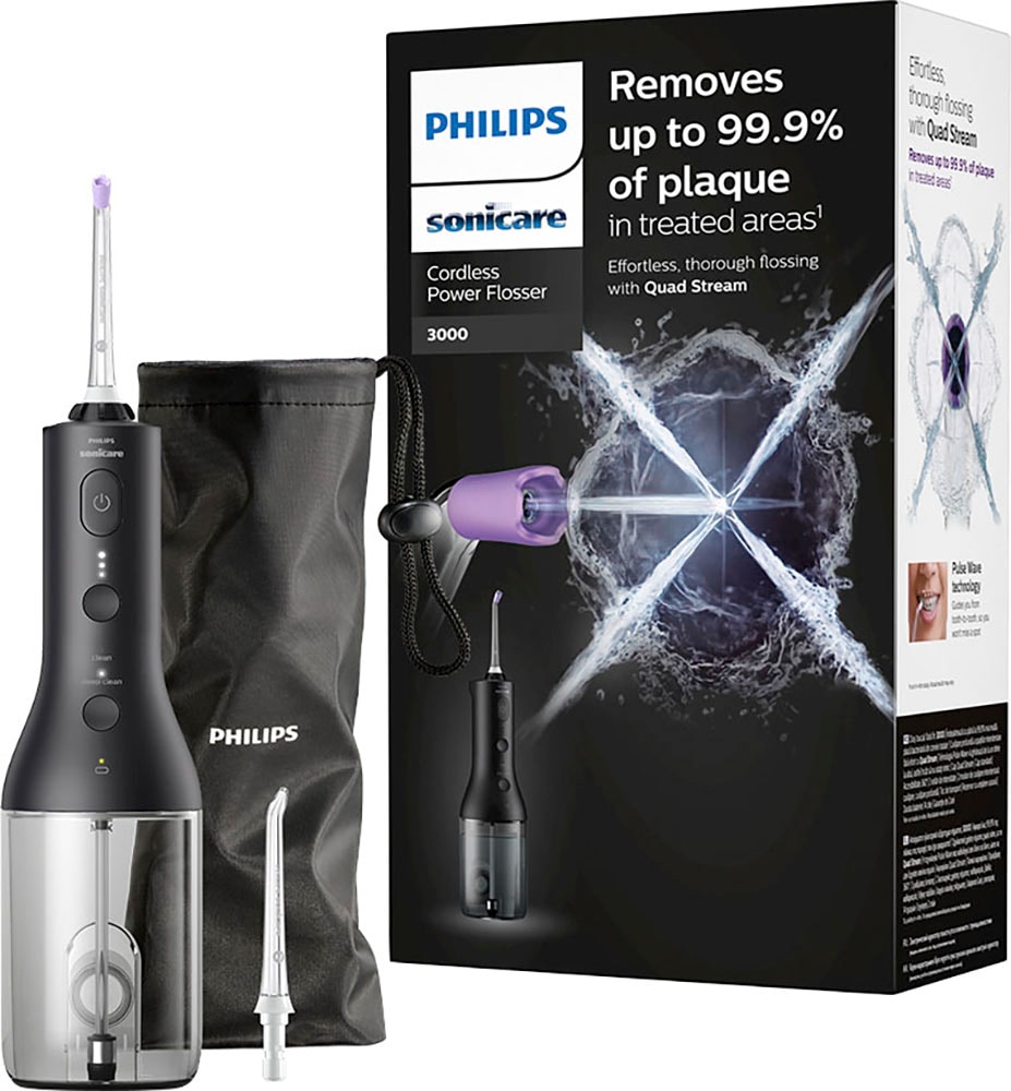 Image of Philips Sonicare Munddusche "kabelloser Power Flosser 3000 HX3826" 2 Stk. Aufsätze Quad Stream-Technologie, 2 Modi für die Reinigung, 3 Intensitätsstufen