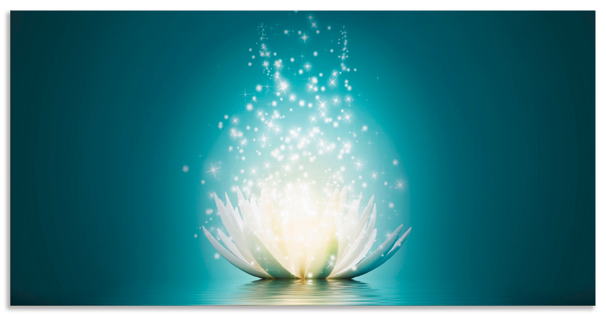 Image of Artland Küchenrückwand »Magie der Lotus-Blume«, (1 tlg.), selbstklebend in vielen Grössen - Spritzschutz Küche hinter Herd u. Spüle als Wandschutz vor Fett, Wasser u. Schmutz - Rückwand, Wandverkleidung aus Alu bei Ackermann Versand Schweiz