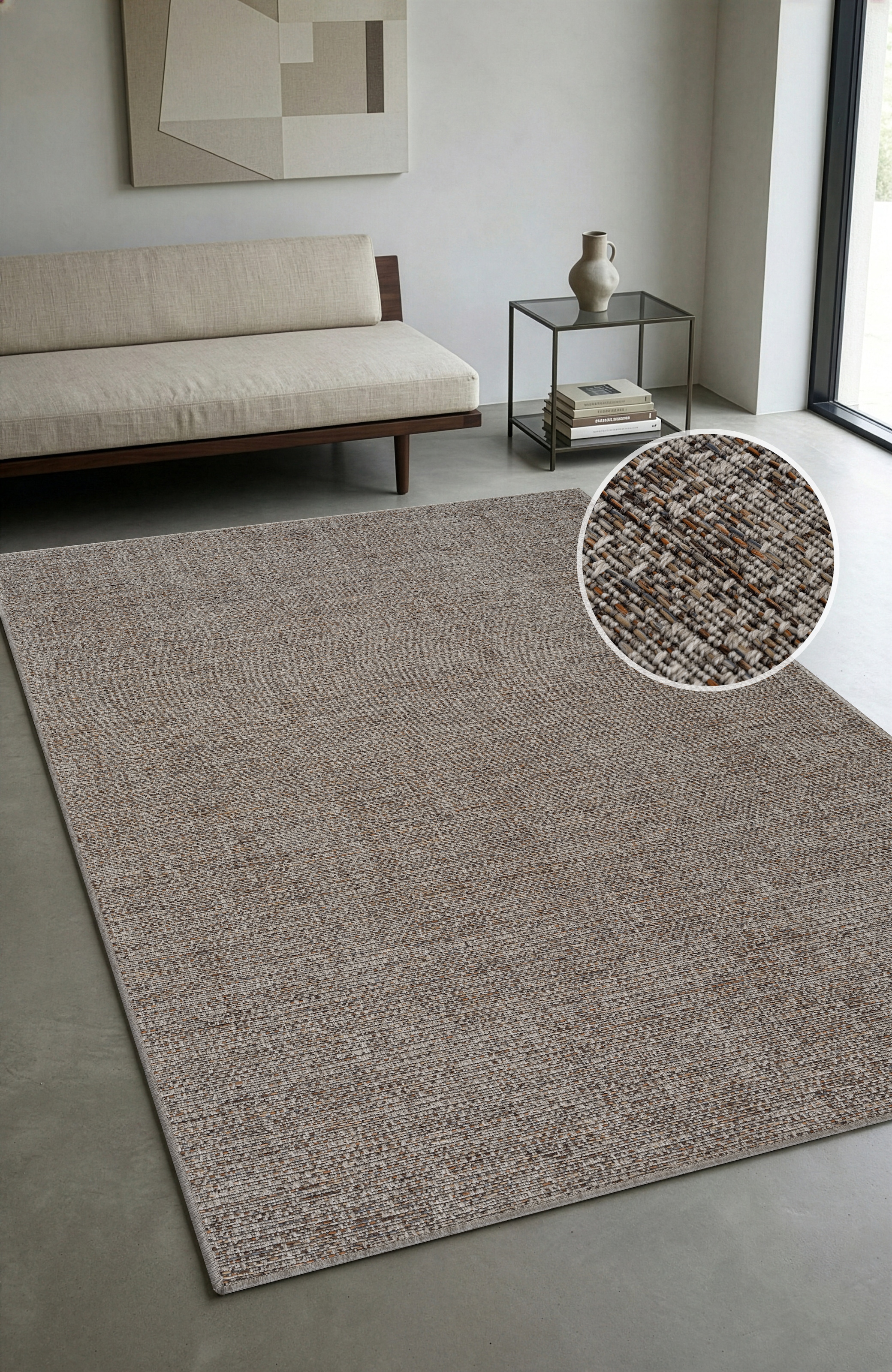 GOODproduct Teppich »Lennor, In- und Outdoor geeignet, Balkon, Camping« rechteckig 8 mm Höhe Wetterfest & UV-beständig, meliert, Sisal-Optik, Esszimmer, Wohnzimmer