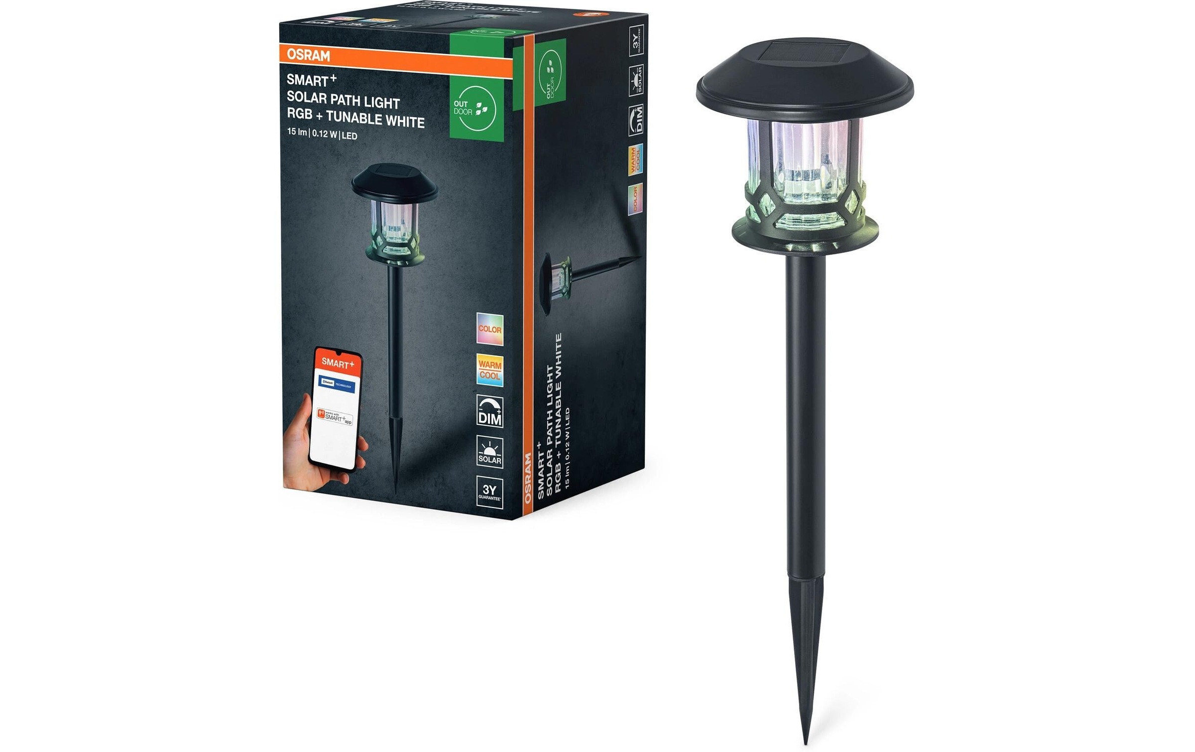 Osram Lampe solaire à LED »Outdoor Gartenspot SMART+ Solar Erdspiess RGB + W« 1 cuis RVB | blanc neutre
