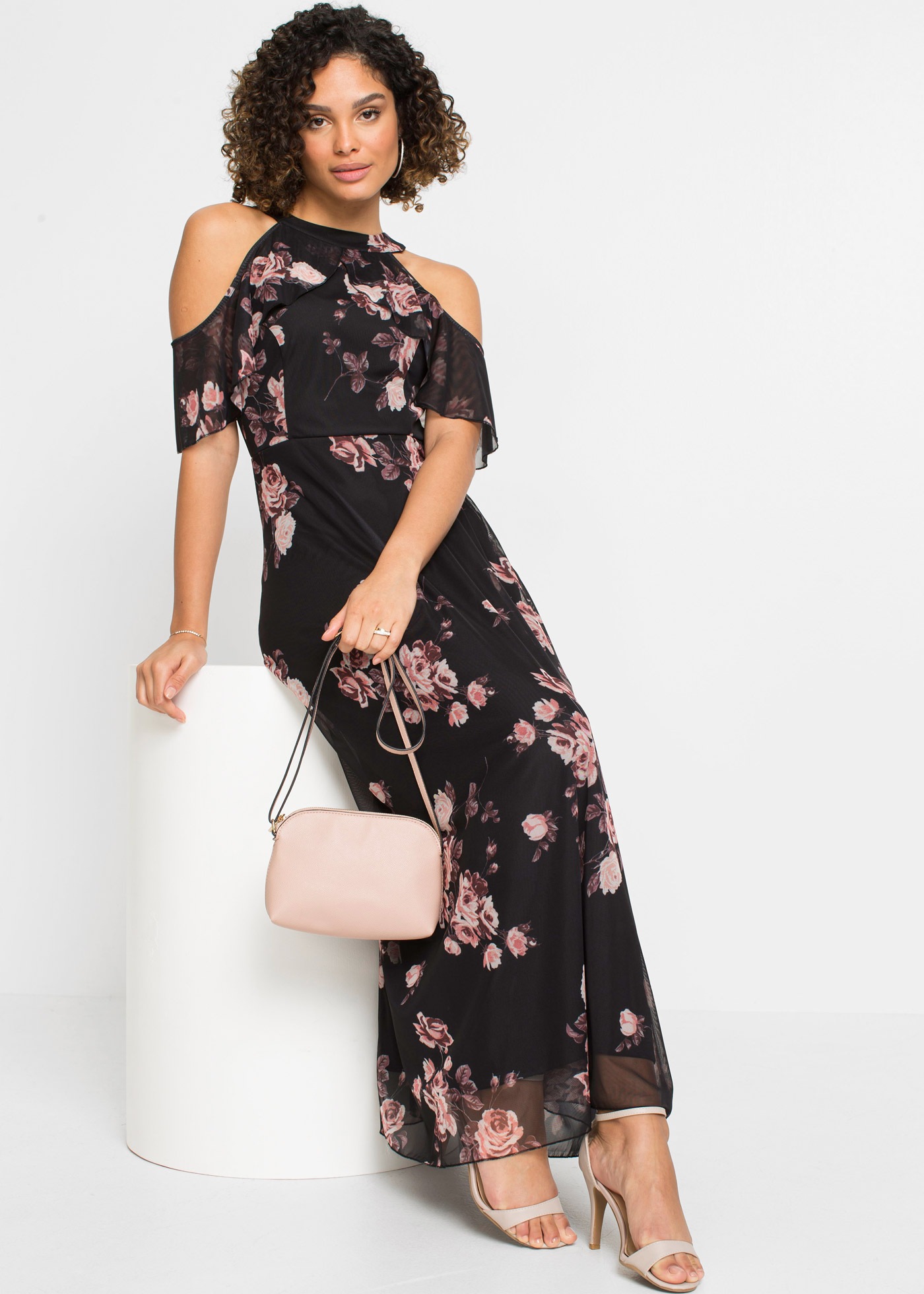 Image of bonprix Maxikleid "Maxikleid aus Mesh" für eleganten Auftritt, aus leichtem Mesh-Material, lockere Passform