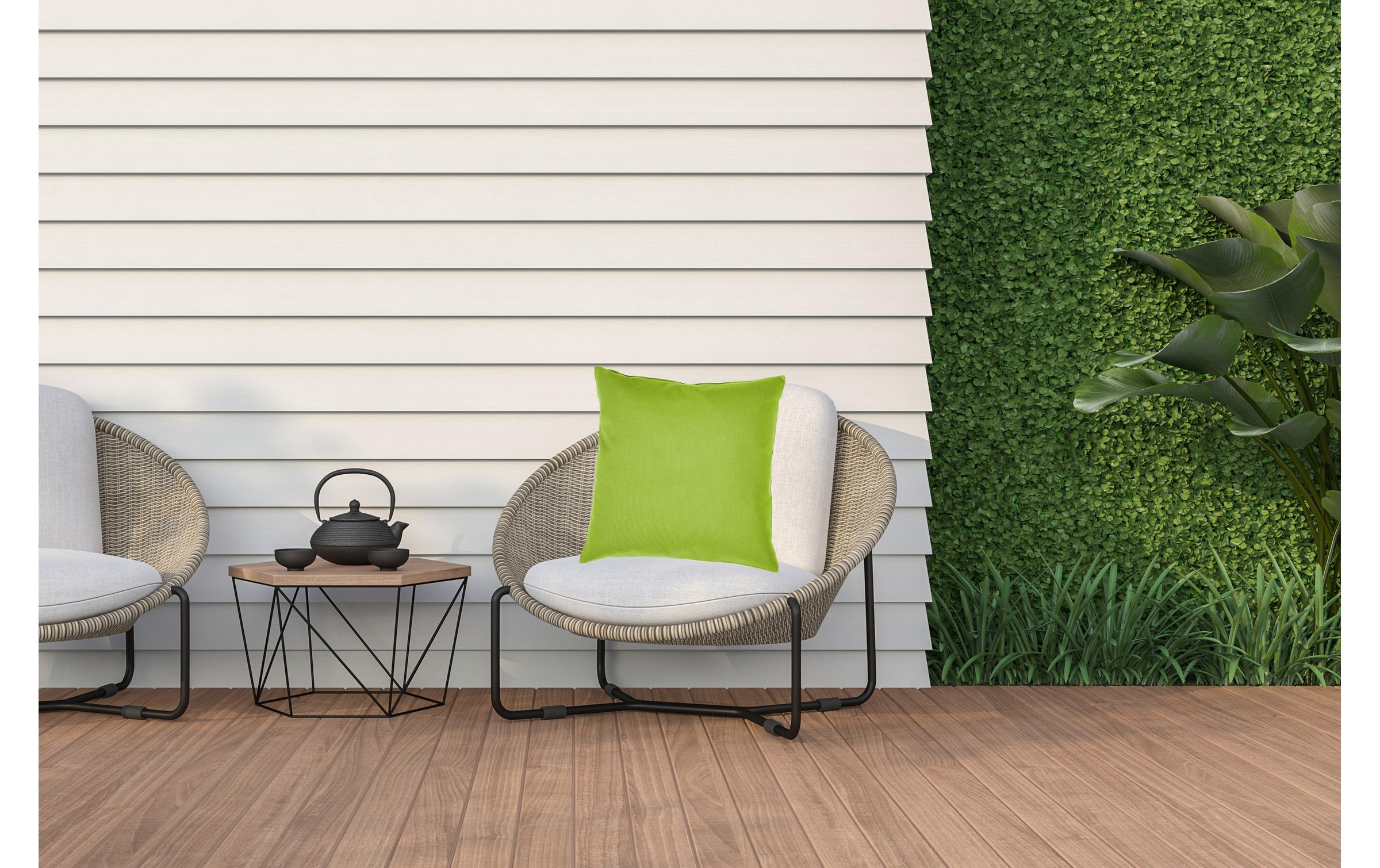Kissenbezug »Casa Leon Acrisol Liso Outdoor, Pistache 40 x 40 cm«, (1 St.)