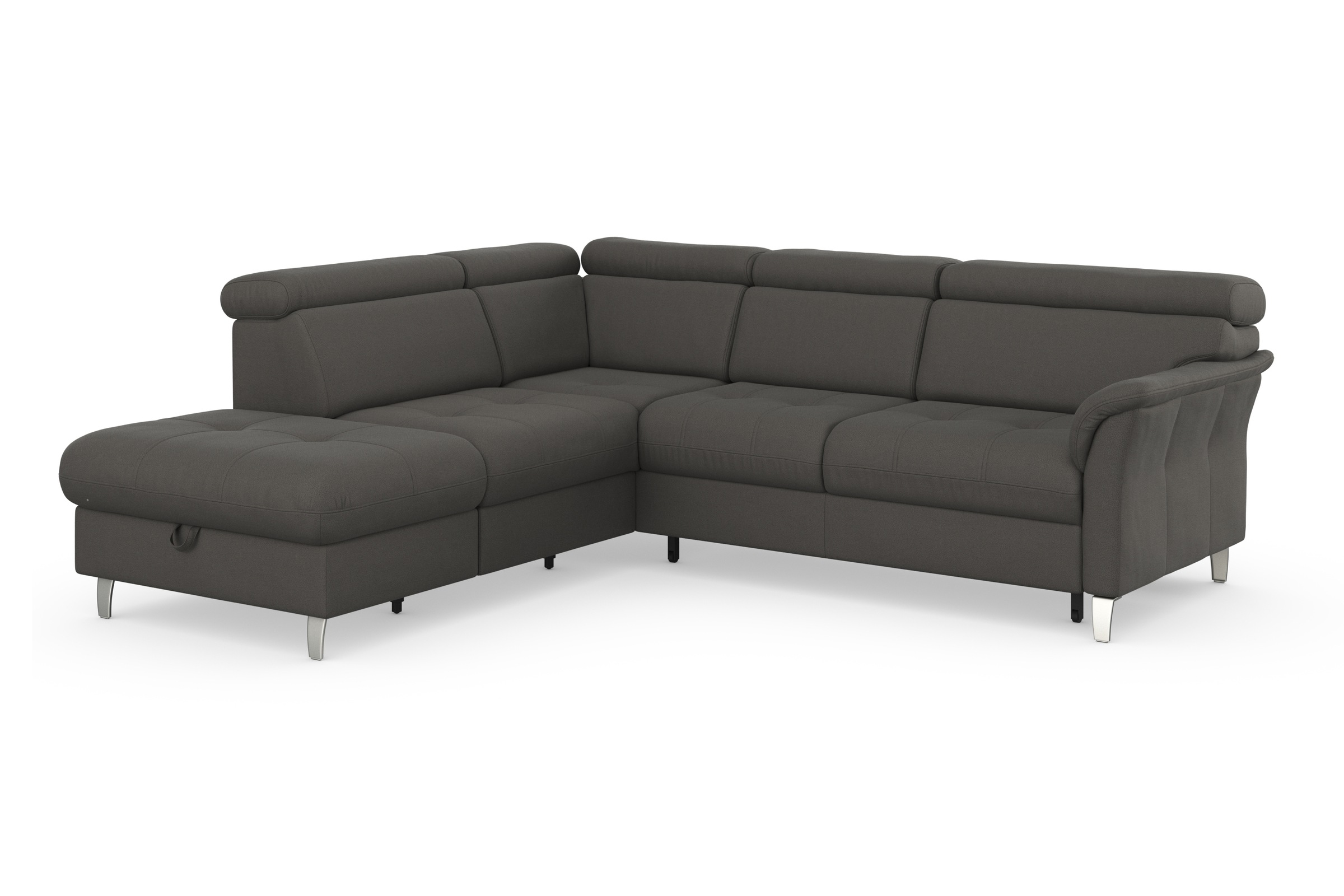 sit&more Ecksofa »Marano L-Form«, inklusive Kopfteilverstellung, wahlweise mit Bettfunktion, Bettkasten