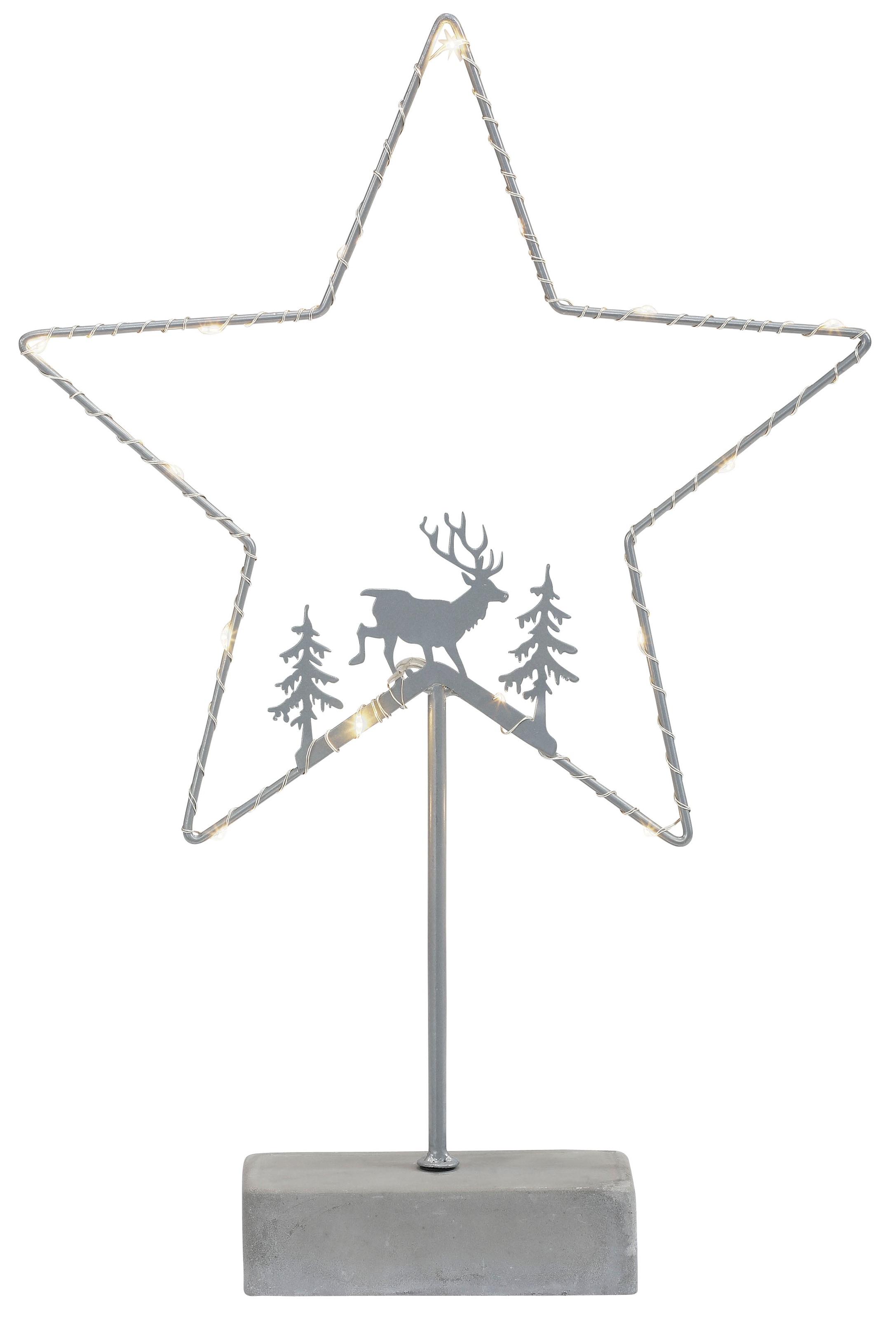 my home Dekostern »Timon mit Beleuchtung«, (1 St.), Weihnachtsstern, Gestell mit 15 warmen LED's, Höhe ca. 39,5 cm
