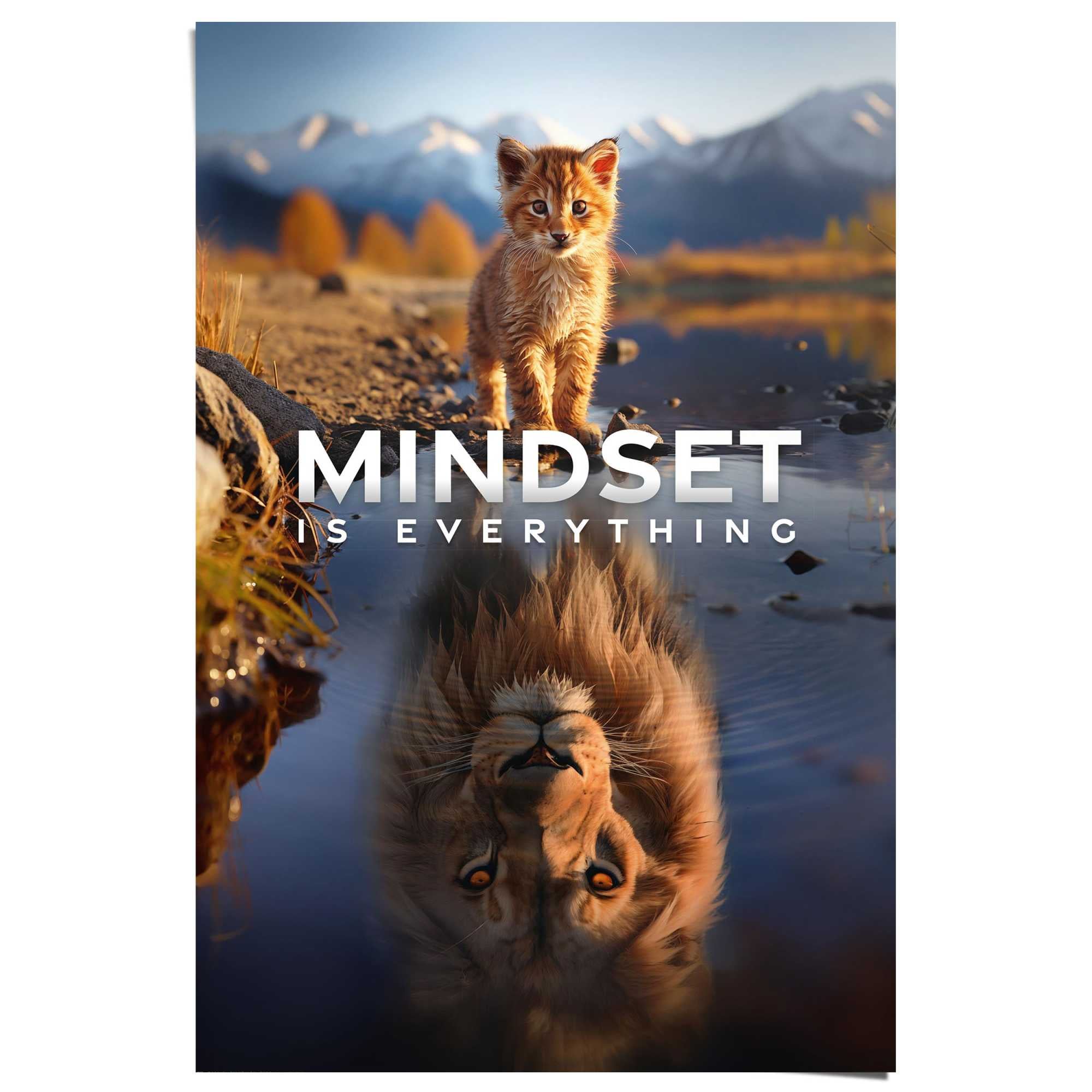 Image of Reinders Poster "Mindset is Everything" Hobbyraum - Mehrfarbig - 150 gr. Papier - Tiere - 61x91,5 cm