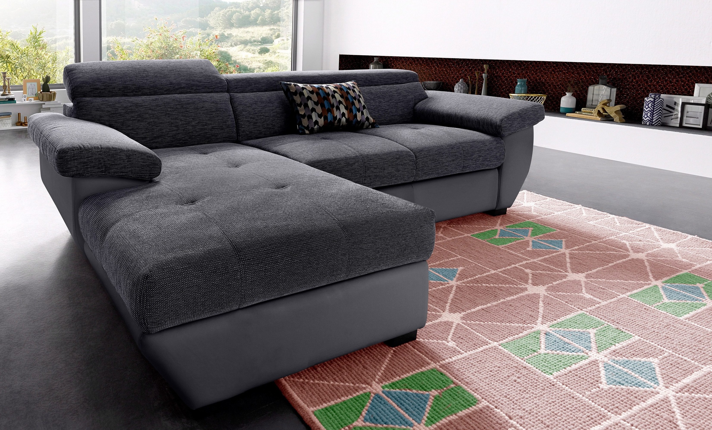 COTTA Ecksofa »Speedway L-Form«, mit Kopfteilverstellung, wahlweise mit Bettfunktion & Bettkasten