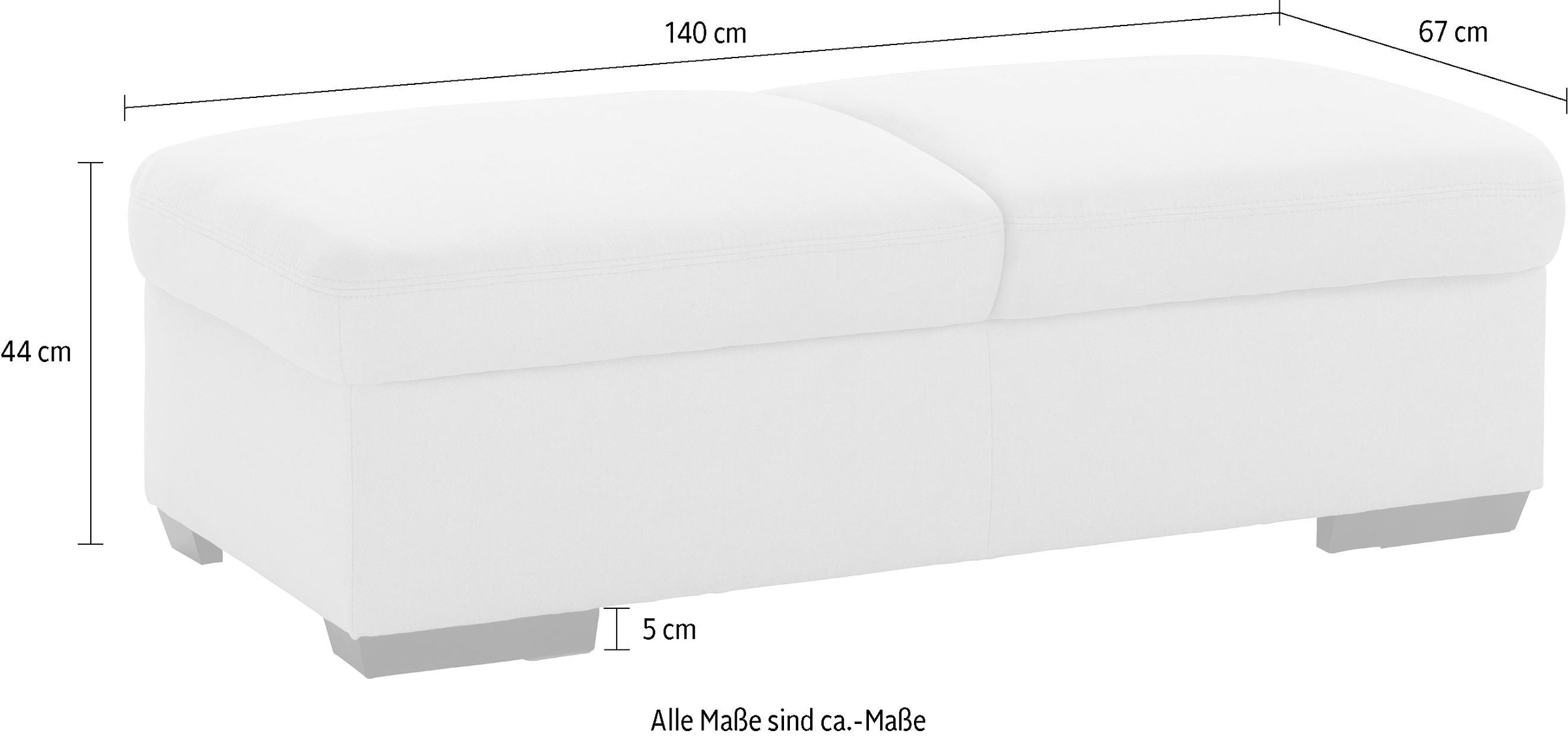 exxpo - sofa fashion Hocker »Salerno, Bankhocker mit tollem Sitzkomfort«, zeitlos und elegant