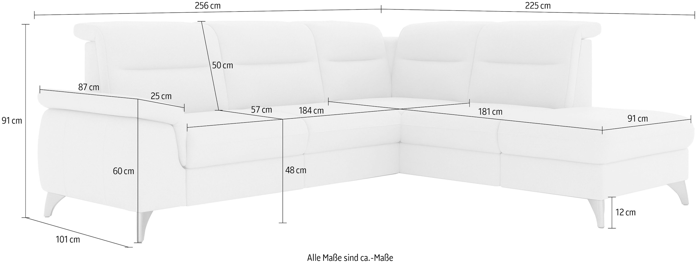 sit&more Ecksofa »Astoria L-Form« wahlweise mit motorischer Relaxfunktion
