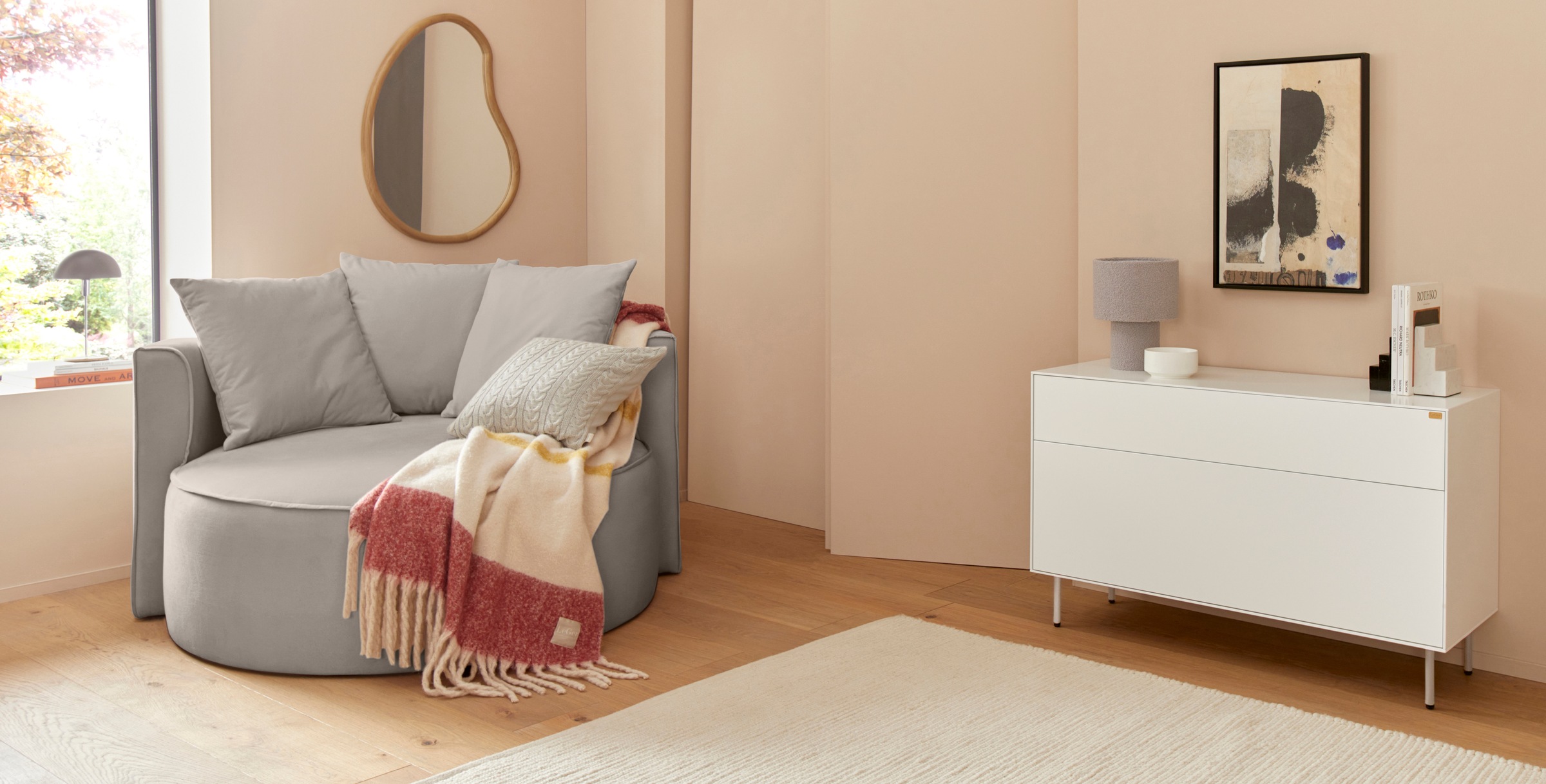 LeGer Home by Lena Gercke XXL-Sessel »Isalie, Lesesessel, Loveseat, inklusive Zierkissen«, extra grosse Sitzfläche, optional mit Hocker, Cord, Samt, Bouclé