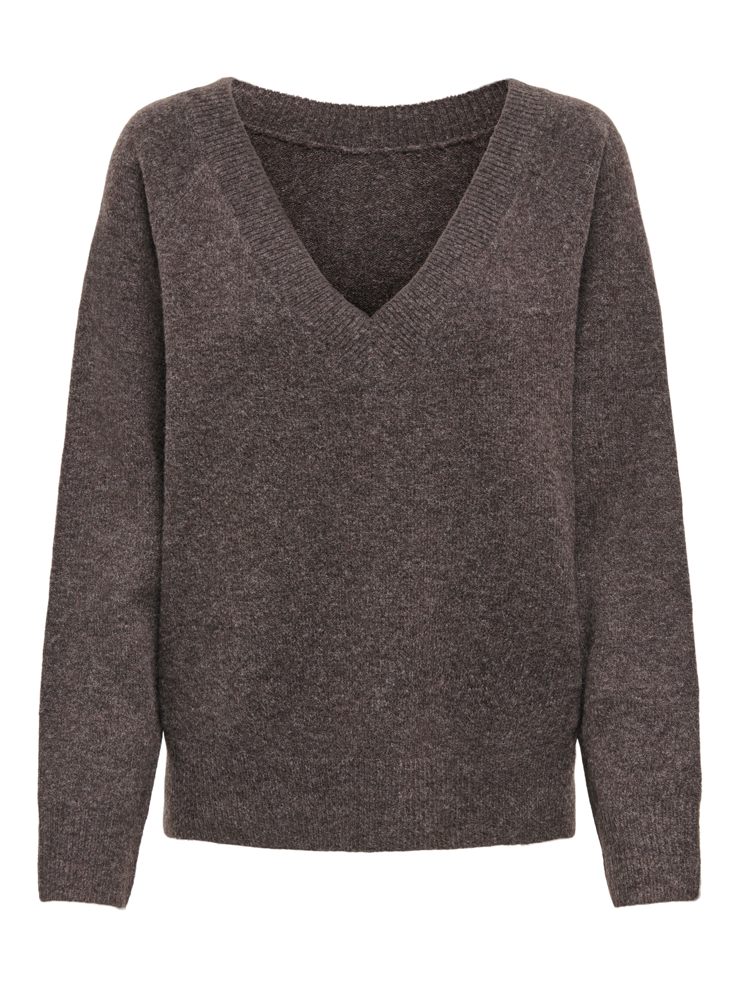 ONLY Strickpullover »ONLRENE LS V-NECK REVERSIBEL KNT NOOS« Materialmix, regular fit