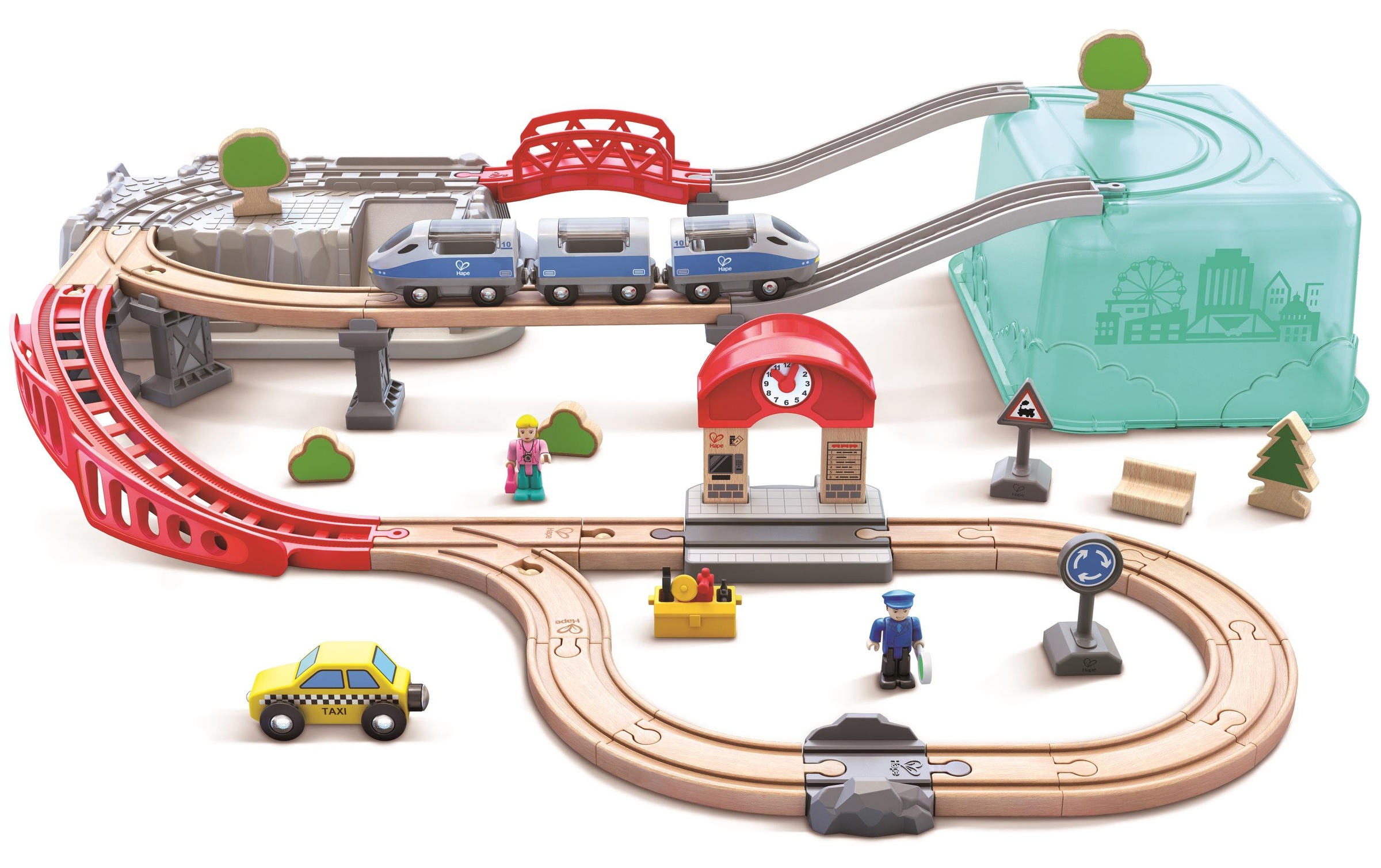 Image of Hape Spielzeug-Eisenbahn "Stadtbahn-Set"