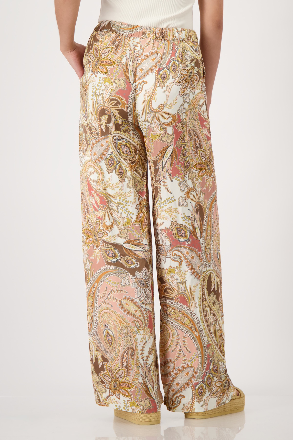 Monari Pantalon palazzo »Hose Pia reg. Paisley«  Coupe régulière avec motif paisley