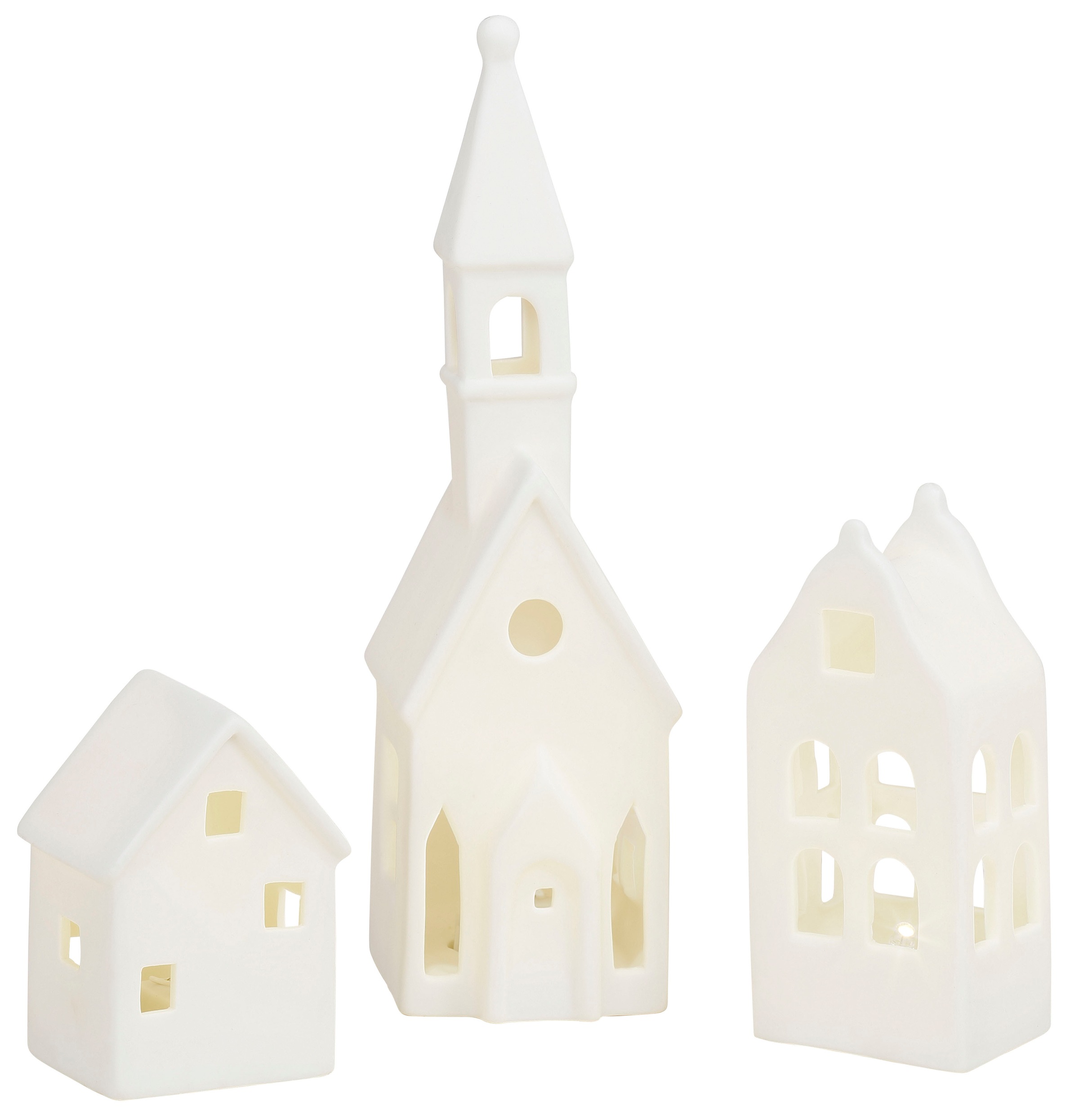 Image of my home Weihnachtsdorf »Salome«, (Set, 3 St.), aus Biskuitporzellan, mit LED Beleuchtung bei Ackermann Versand Schweiz