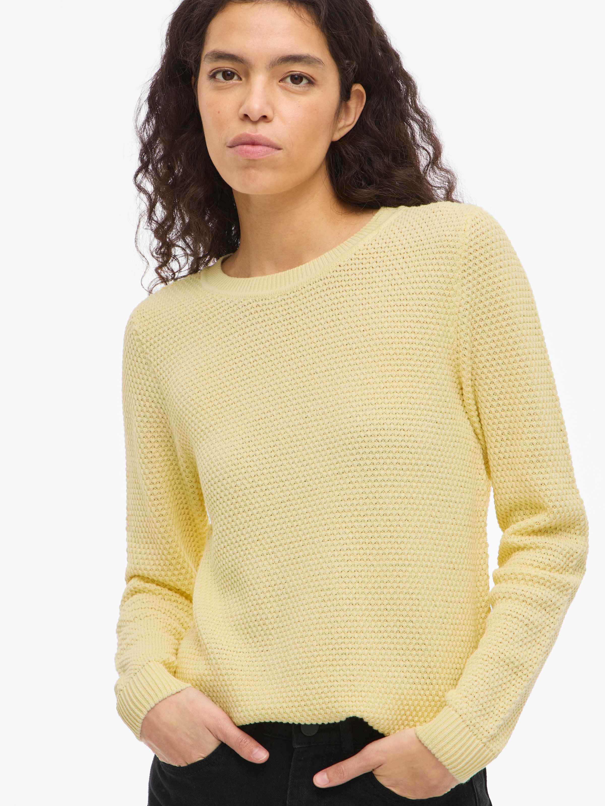 Vila Pull à col rond »VIDALO O-NECK L/S KNIT TOP- NOOS« coton, coupe régulière