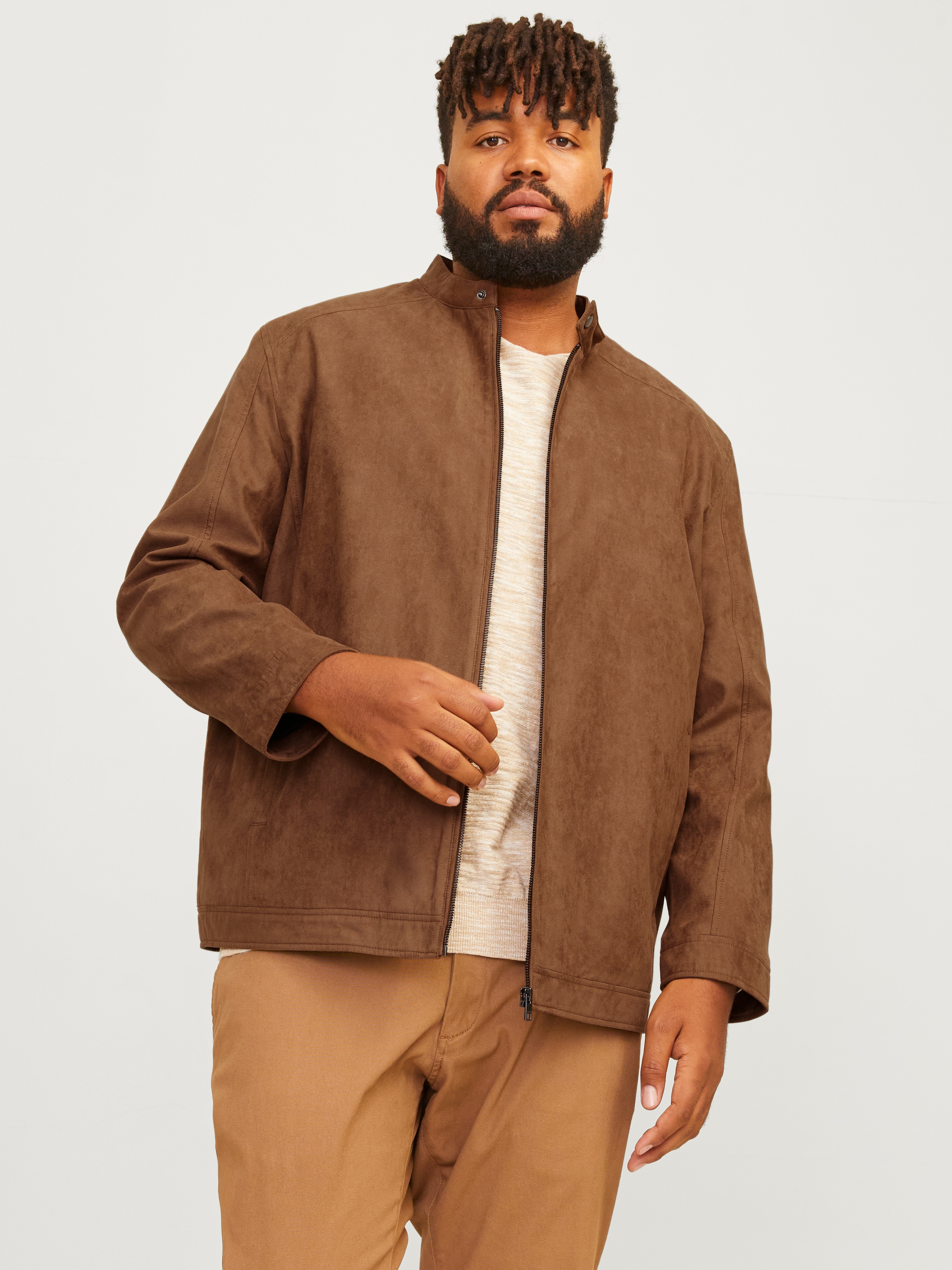 Jack & Jones PlusSize Lederimitatjacke »JJEDYLAN CLEAN JACKET NOOS PLS«, ohne Kapuze