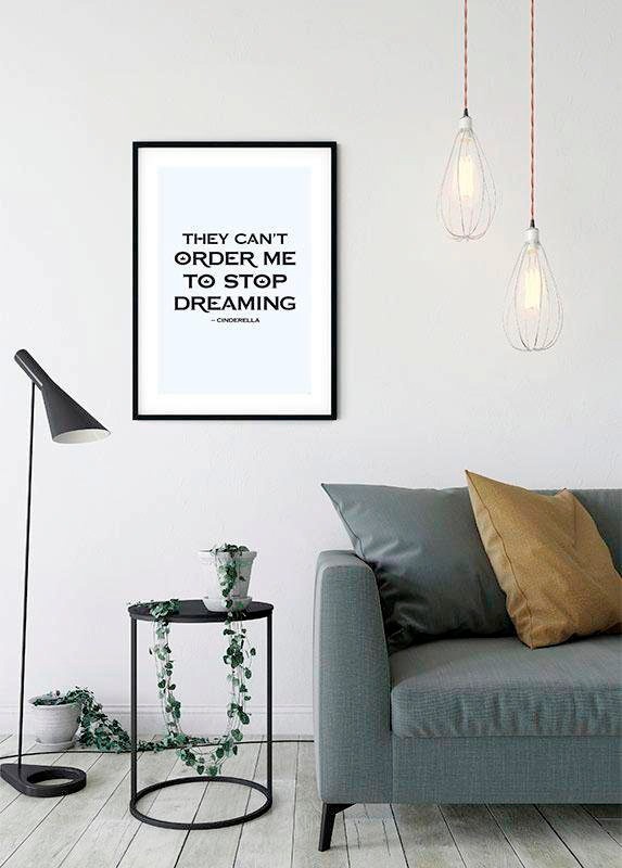 Komar Bild »Cinderella Quote«, Disney, (1 St.), Wandbild zur Dekoration im Kinderzimmer - ohne Rahmen