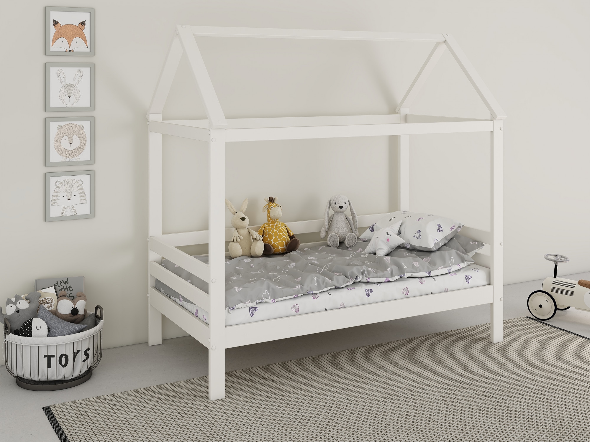 Image of GOODproduct Hausbett "Alice, Bett, Made in Europe, FSC zertifiziertes Massivholz" zertifiziertes Massivholz, inklusive Lattenrost