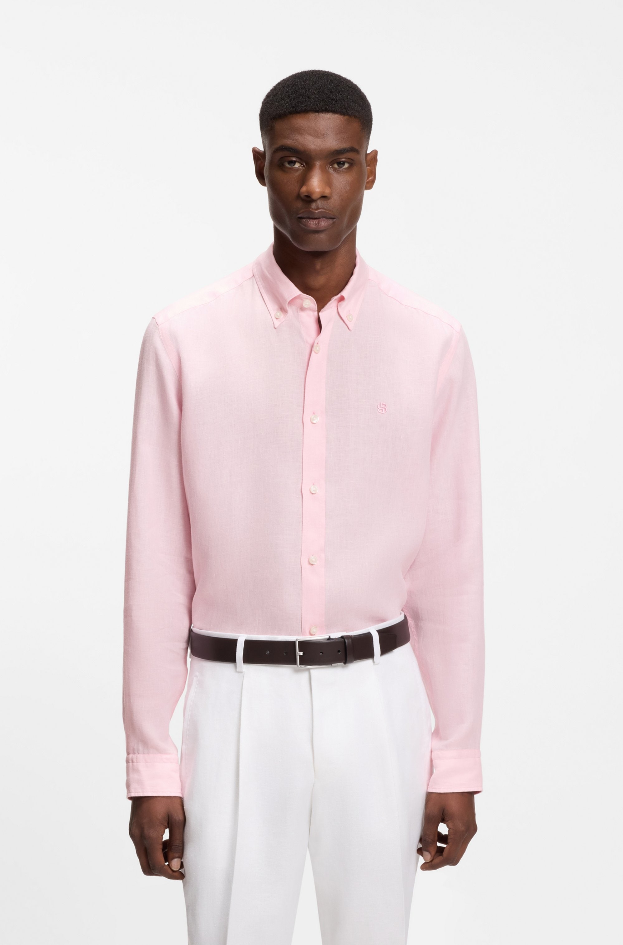 Image of BOSS Leinenhemd "LIAM" 100% Leinen mit Button-Down-Kragen, regular fit