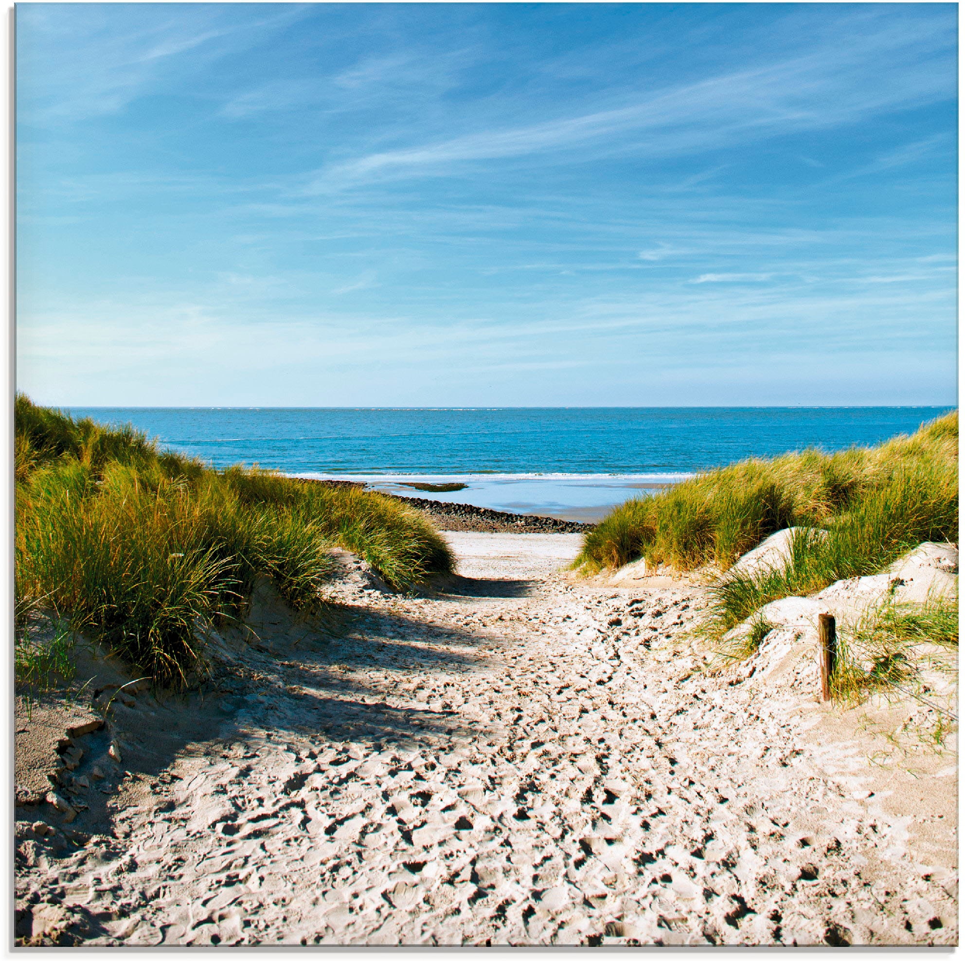 Image of Artland Glasbild "Strand mit Sanddünen und Weg zur See" Strand 1 Stk. tlg. in verschiedenen Grössen