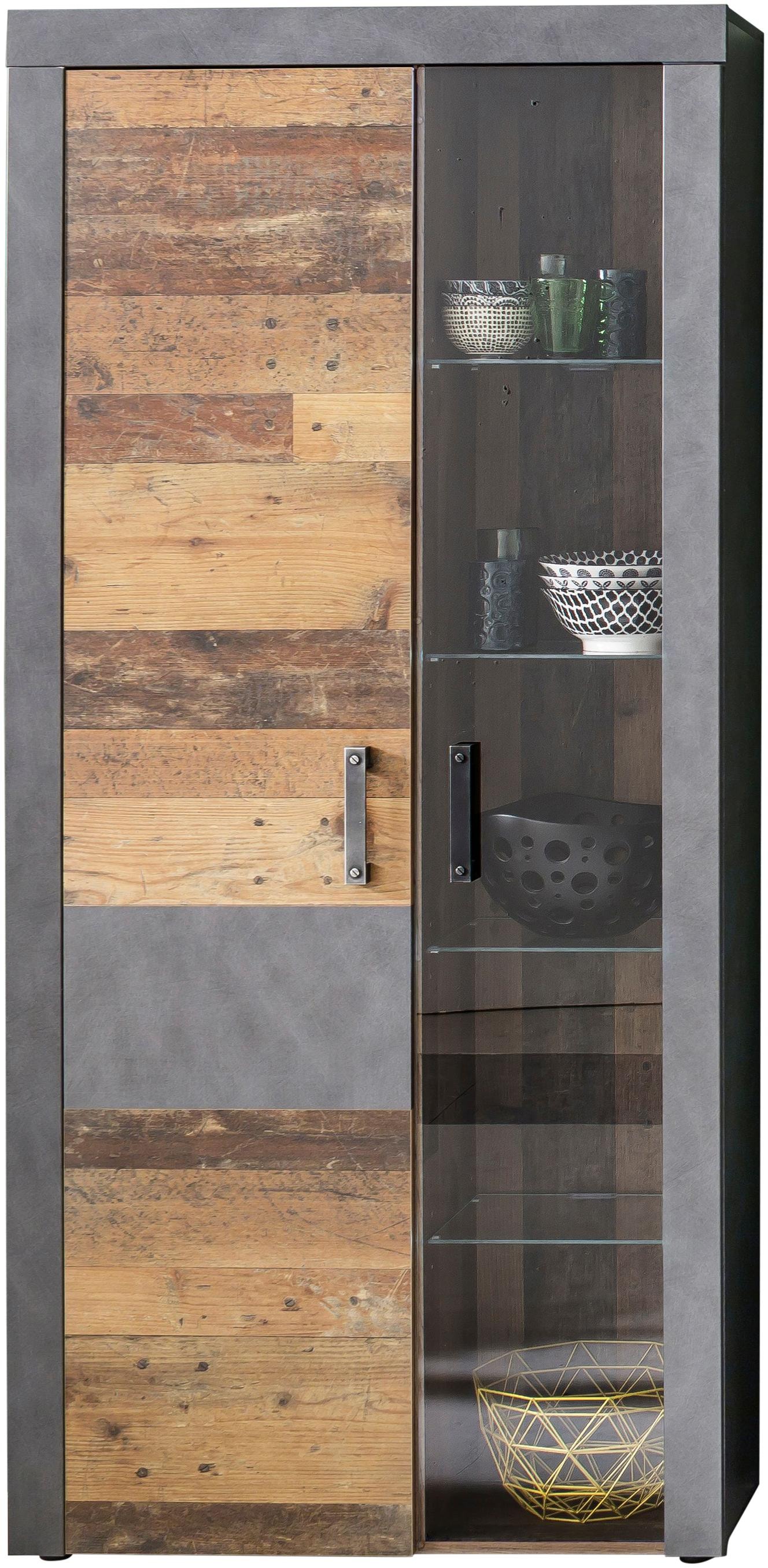 INOSIGN Vitrine »Ilana«, moderner Industrial Style - Beleuchtung optional - B/T/H 87/34/189 cm
