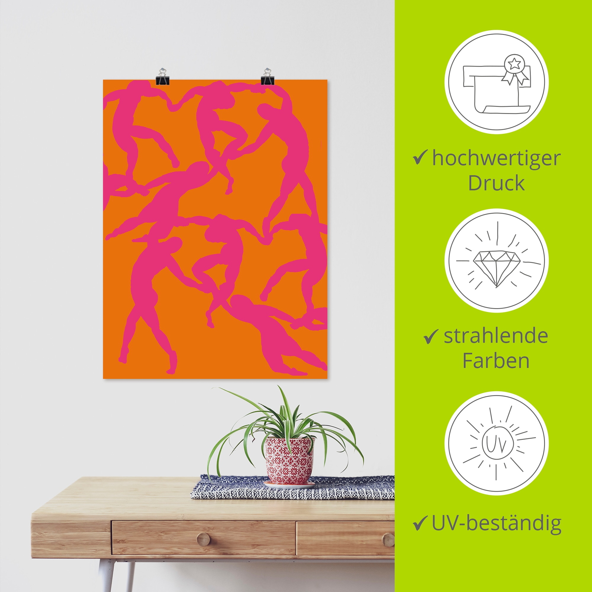 Artland Wandbild »Matisse - Der Tanz in pink-orange« Gruppen & Familien 1 Stk. tlg. als Alubild, Leinwandbild, Poster, Wandaufkleber in verschied. Grössen