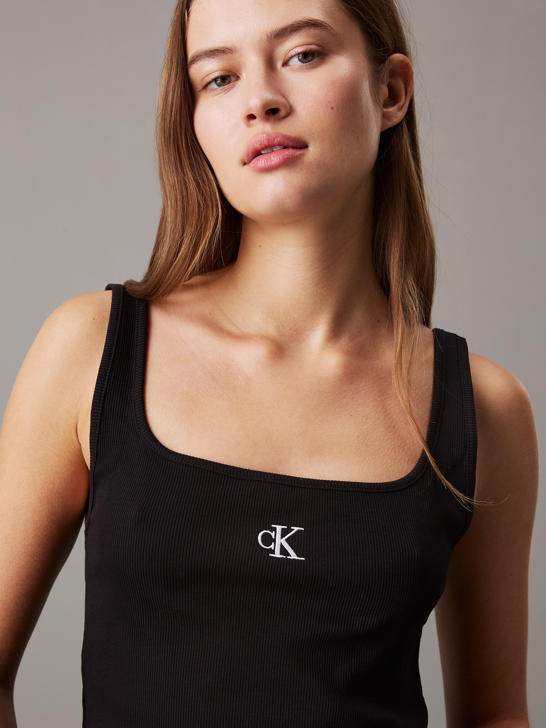 Calvin Klein Jeans Débardeur »CK RIB TANK TOP« mit eckigem Ausschnitt
