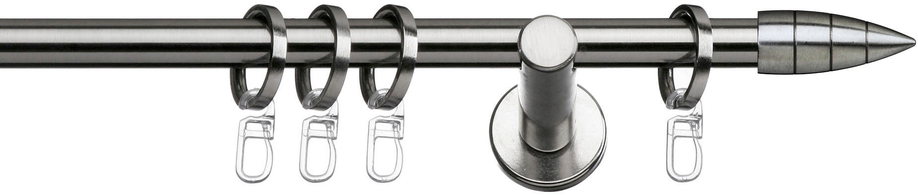 Image of indeko Gardinenstange "Menorca" Ø 12 mm 1 läufig-läufig Fixmass Komplett-Set inkl. Ringen und Montagematerial