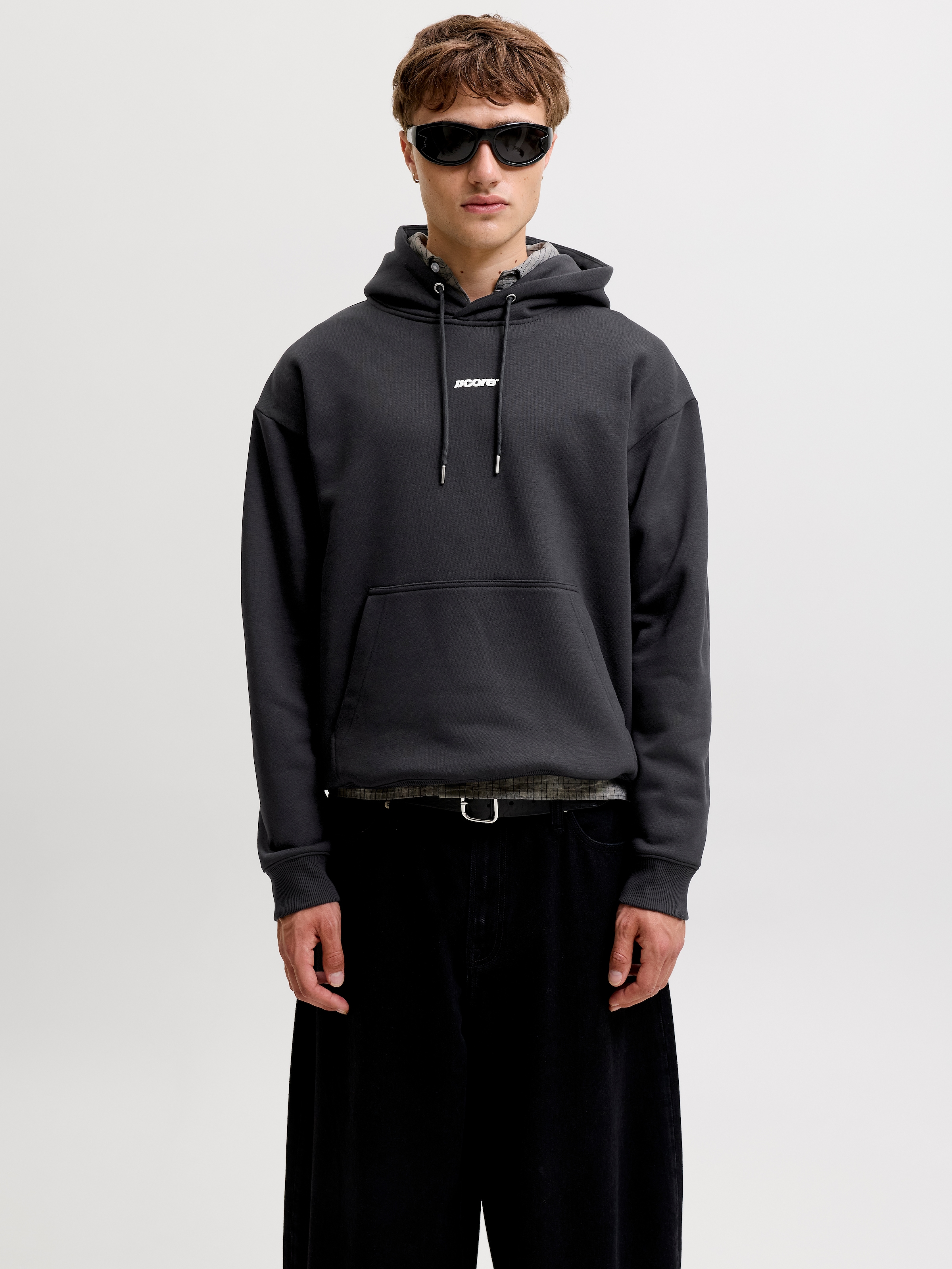 Image of Jack & Jones Kapuzensweatshirt "JCOCLUB BACK SCRIPT PRINT SWEAT HOOD SN", Baumwollmischung, loose fit