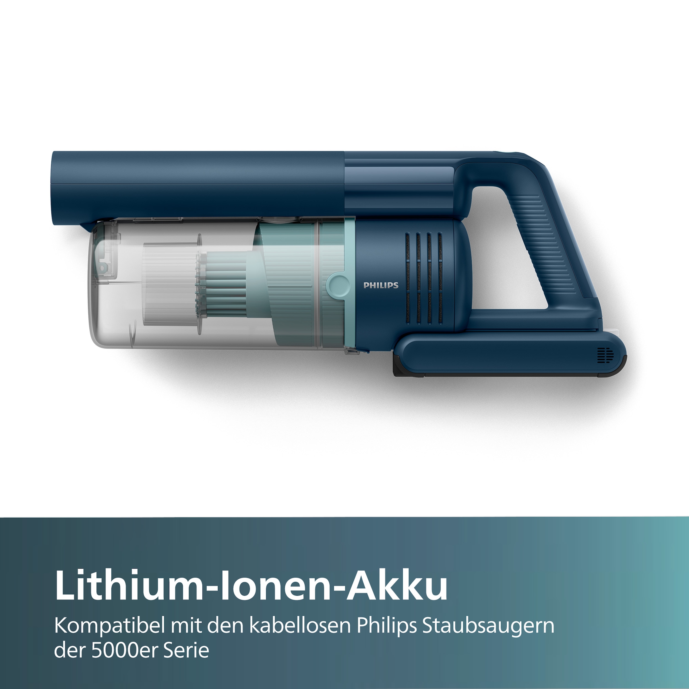 Philips Zusatz-Akku »Lithium-Ionen-Akku XV1653/01 für kabellose Staubsauger 5000 Series« 2.000 mAh 25,2 verlängert die Betriebsdauer kabelloser Staubsauger der 5000er Serie