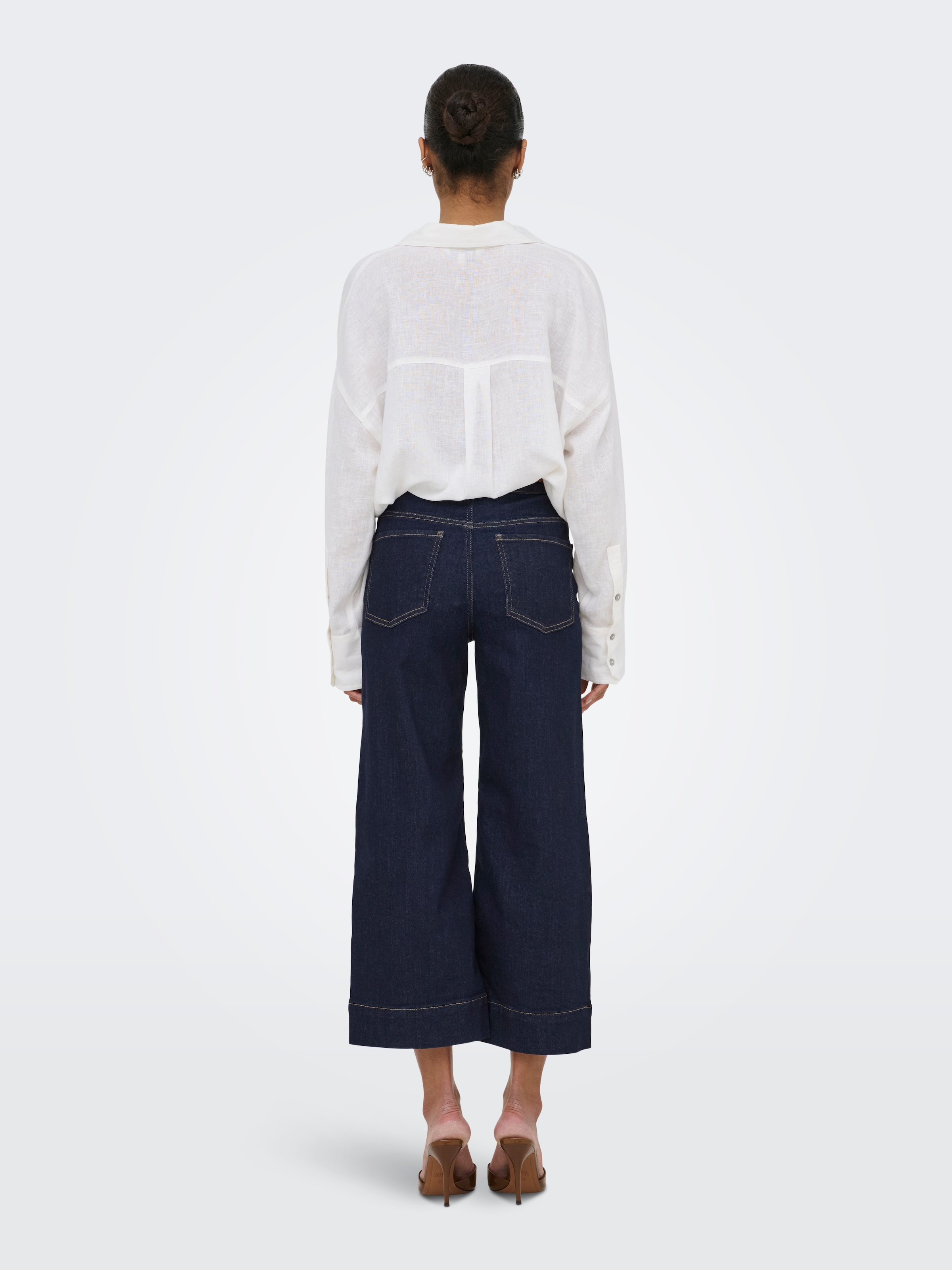 ONLY High-waist-Jeans »ONLMADISON HW BELT WD CRP DNM GUA450« Materialmix, high waist, wide fit