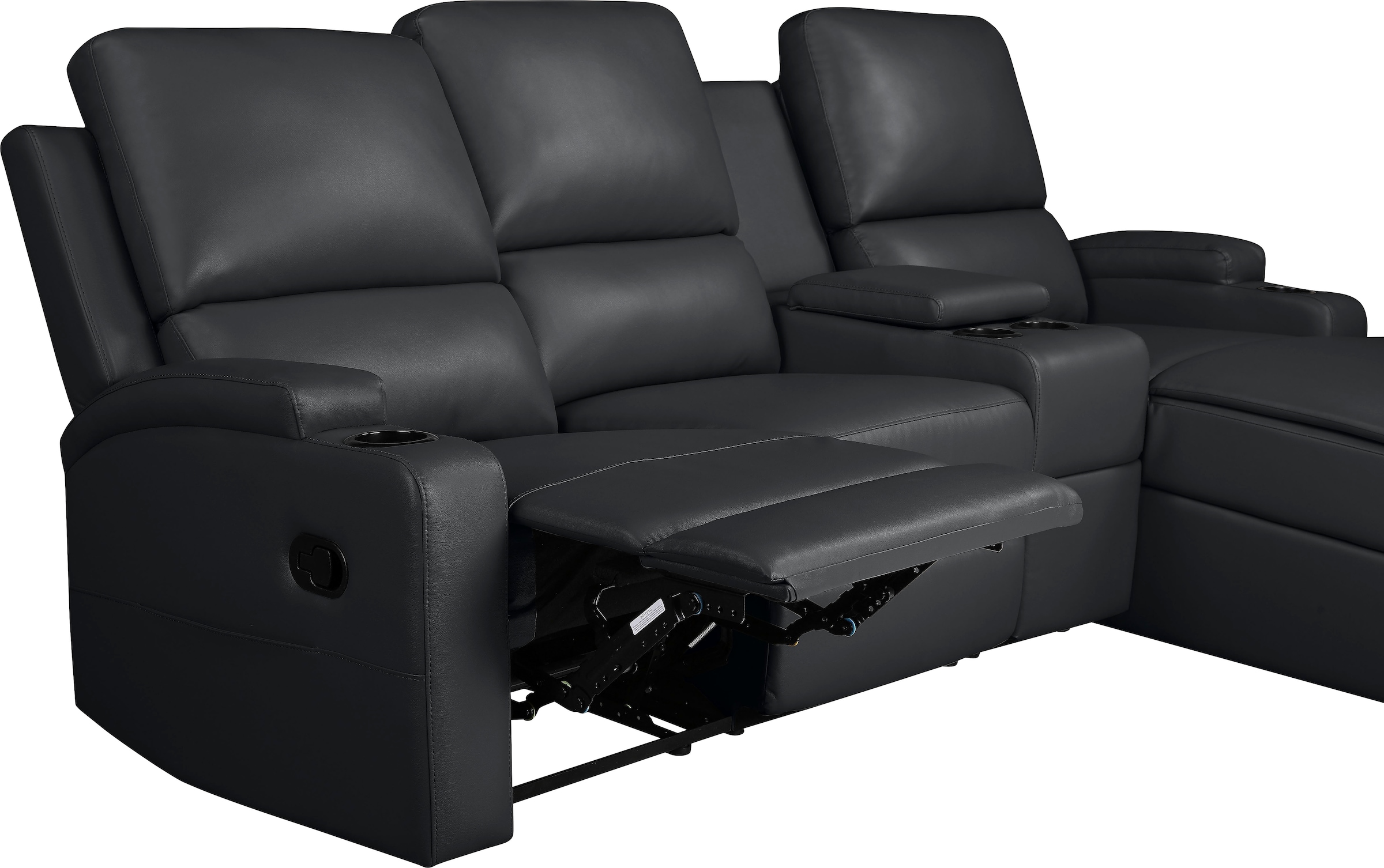 Home affaire Ecksofa »NAPORI Multimediasofa, 3er Kinosessel XXL, L-Form, 3 Bezugsstoffe« Kinosofa mit Relaxfunktion, Getränkehalter, Staufach und Staukasten