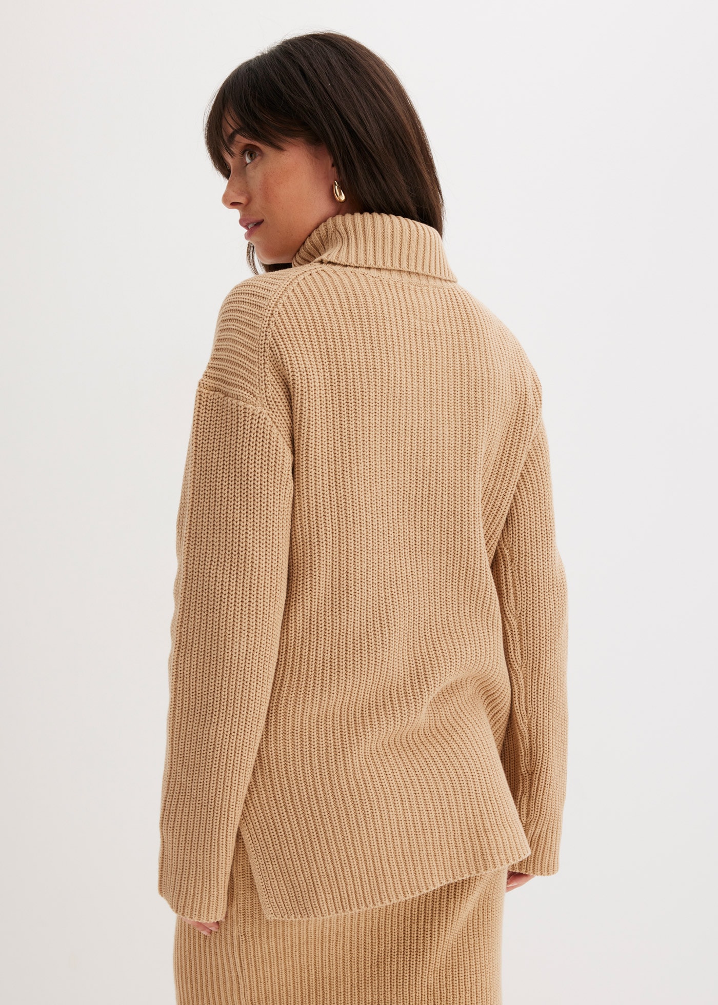 bonprix Pull à col roulé »Rollkragenpullover aus reiner Baumwolle« Rollkragenpullover aus reiner Baumwolle