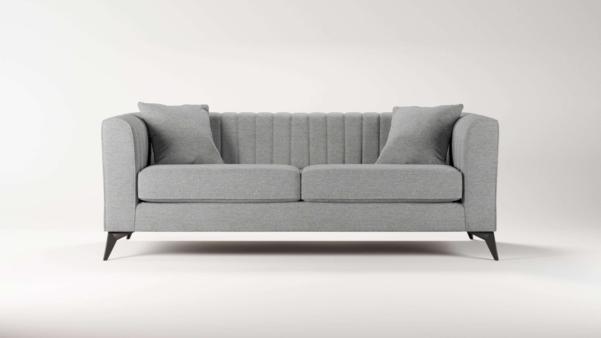 Places of Style 3-Sitzer »MATTHEW elegantes Designsofa, Masse B/T/H: 201/86/74 cm«, feine Steppung im Rückenbereich, lose Sitzkissen, incl. Zierkissen