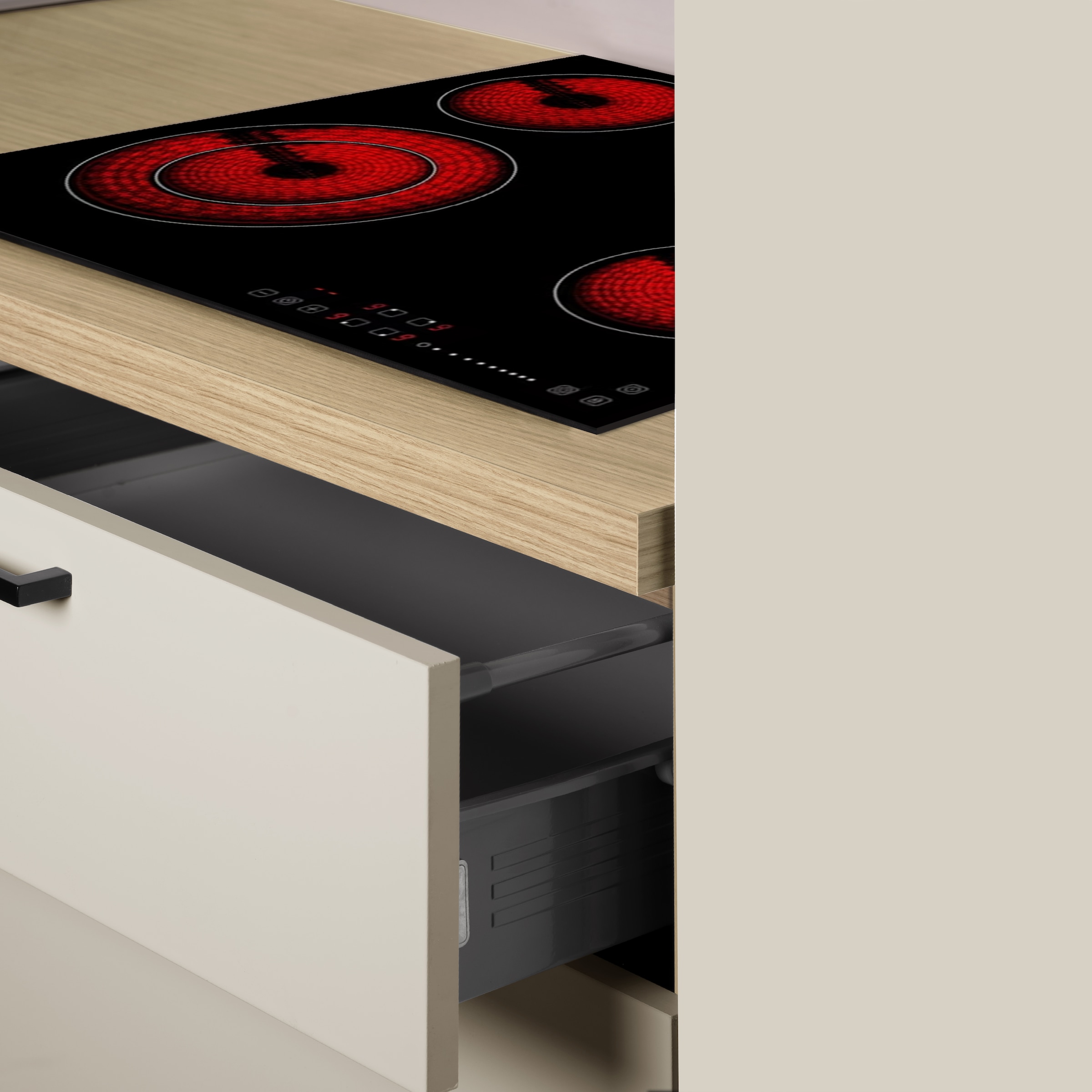 KOCHSTATION Küchenzeile »KS-Luna, Einbauküche, Zeilenküche, Küchenblock« Breite 300 cm, wahlweise mit Hanseatic-E-Geräten, APL 35mm stark