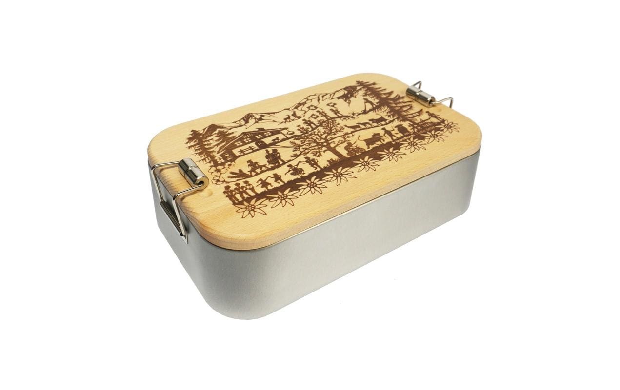 Image of Lunchbox "Trendform Metall Swiss Tradition Braun Silber" 1 Stk. tlg.