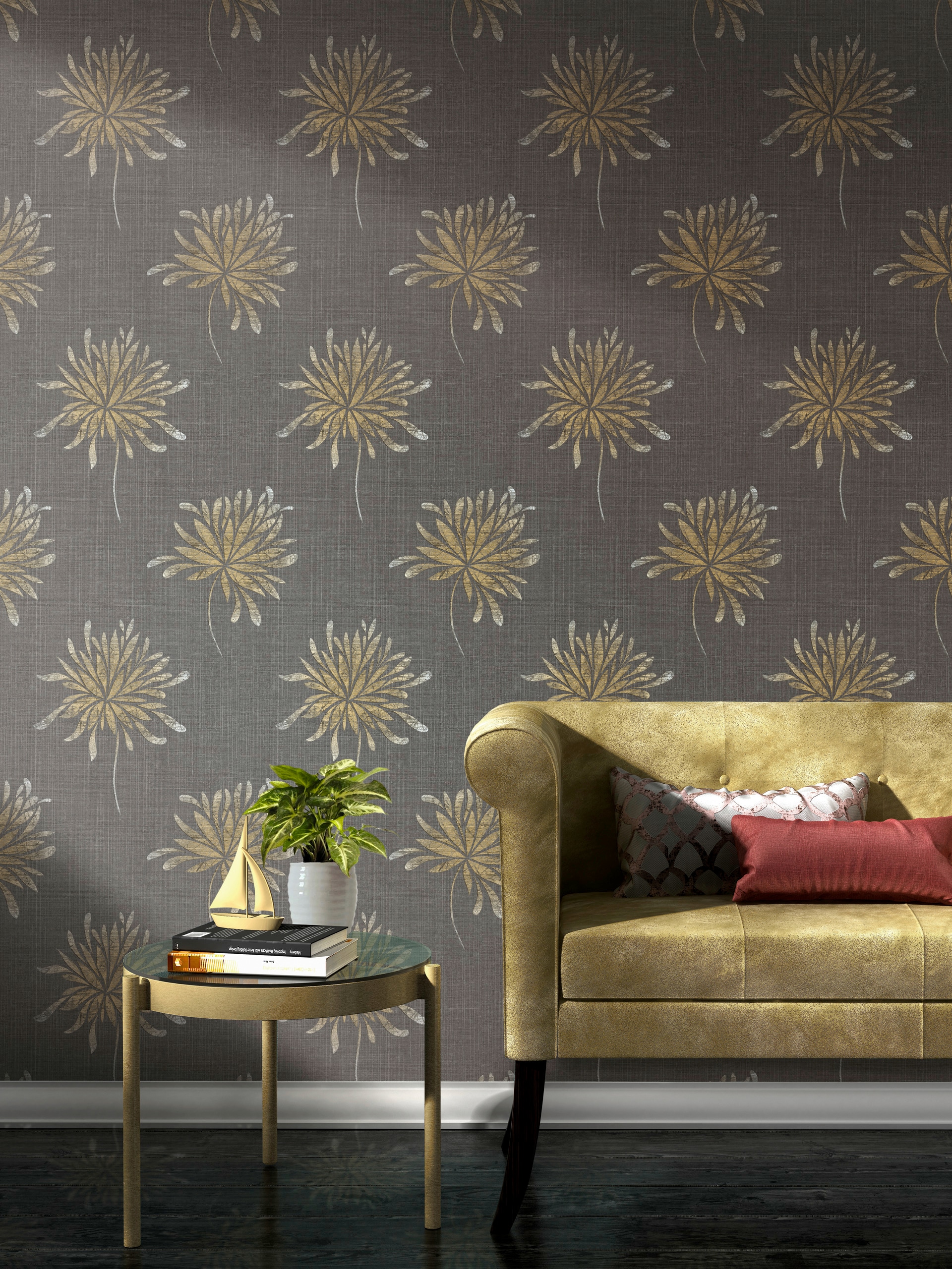 Rasch Vliestapete »Andy Wand«, floral-geblümt-metallic, gut lichtbeständig, hochwaschbeständig