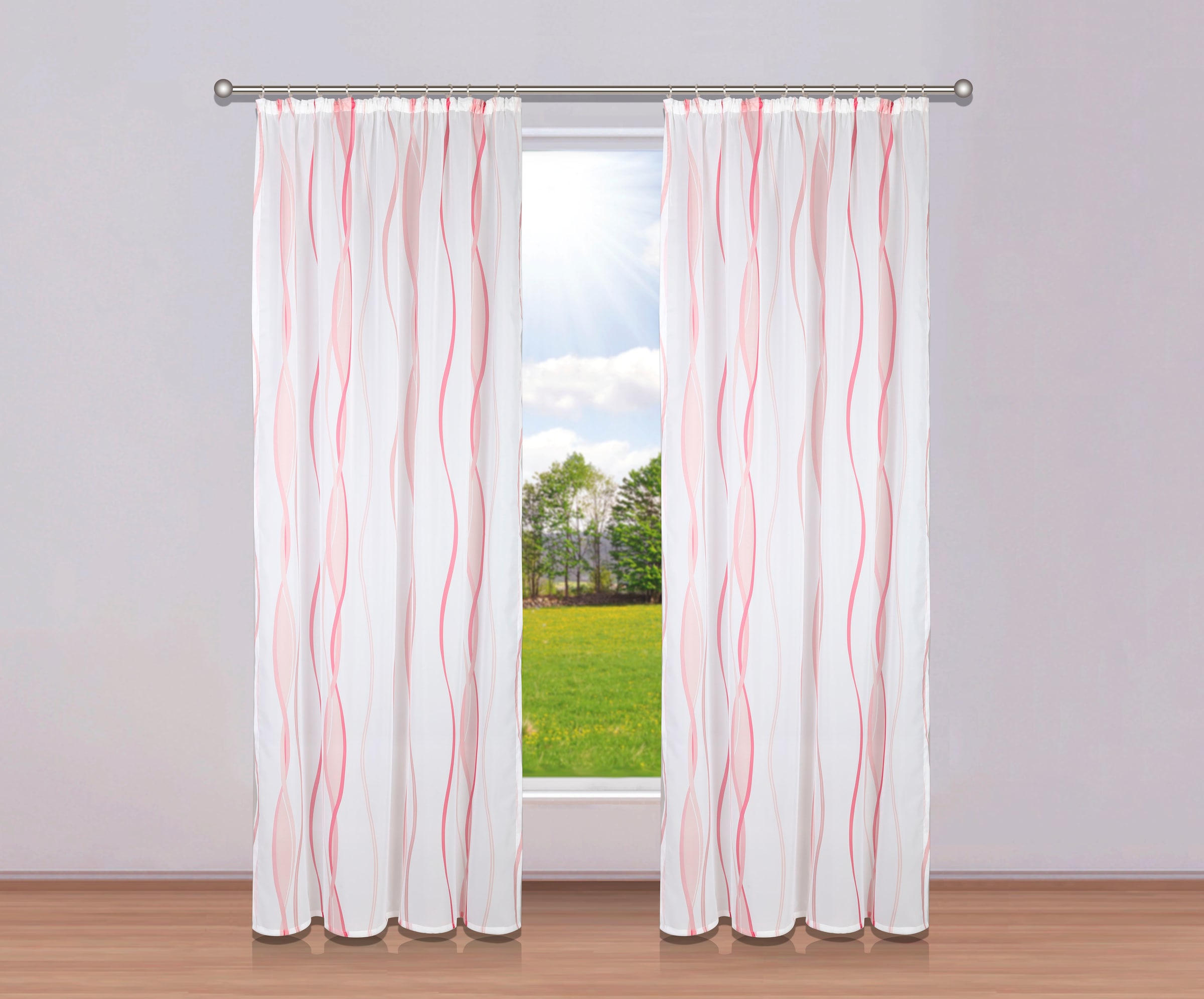 ♕ my home Gardine »Dimona«, (2 St.), 2er-Set, Voile, Polyester, Wellen  versandkostenfrei auf