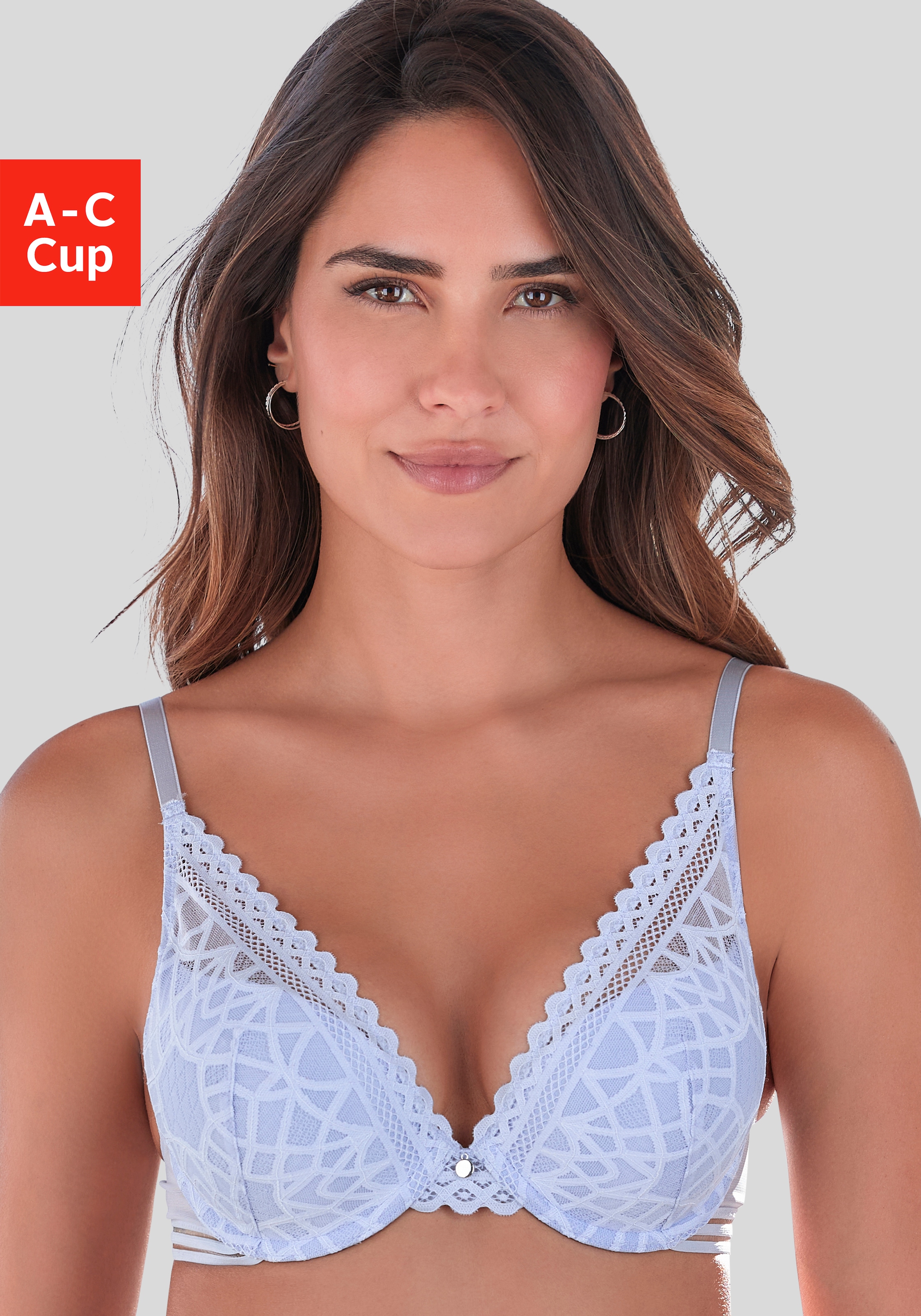 Image of s.Oliver Push-up-BH "Milene" im edlen High-Apex Look mit graphischer Jacquardspitze, sexy Dessous
