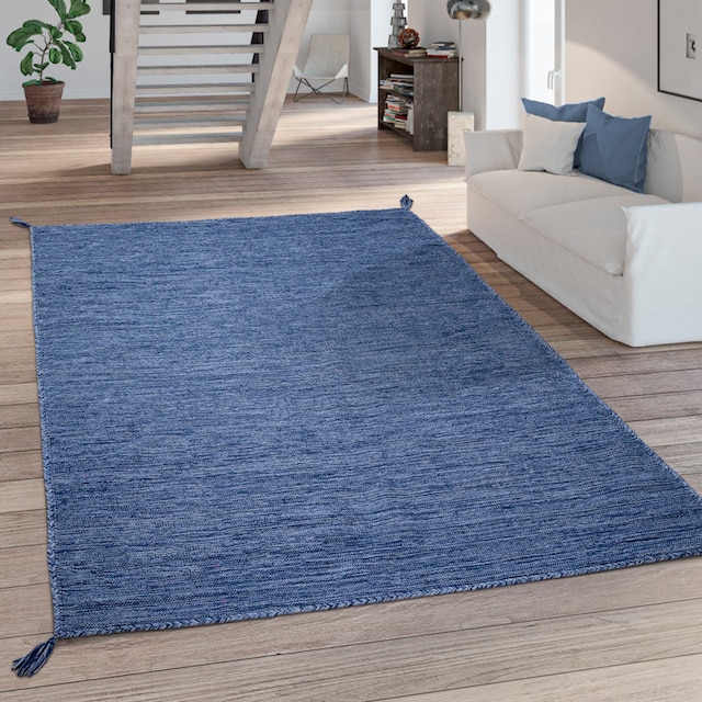 Paco Home Teppich »Kilim 210«, rechteckig, Handgwebt, Flachgewebe, reine  Baumwolle, handgewebt, Uni Farben günstig kaufen