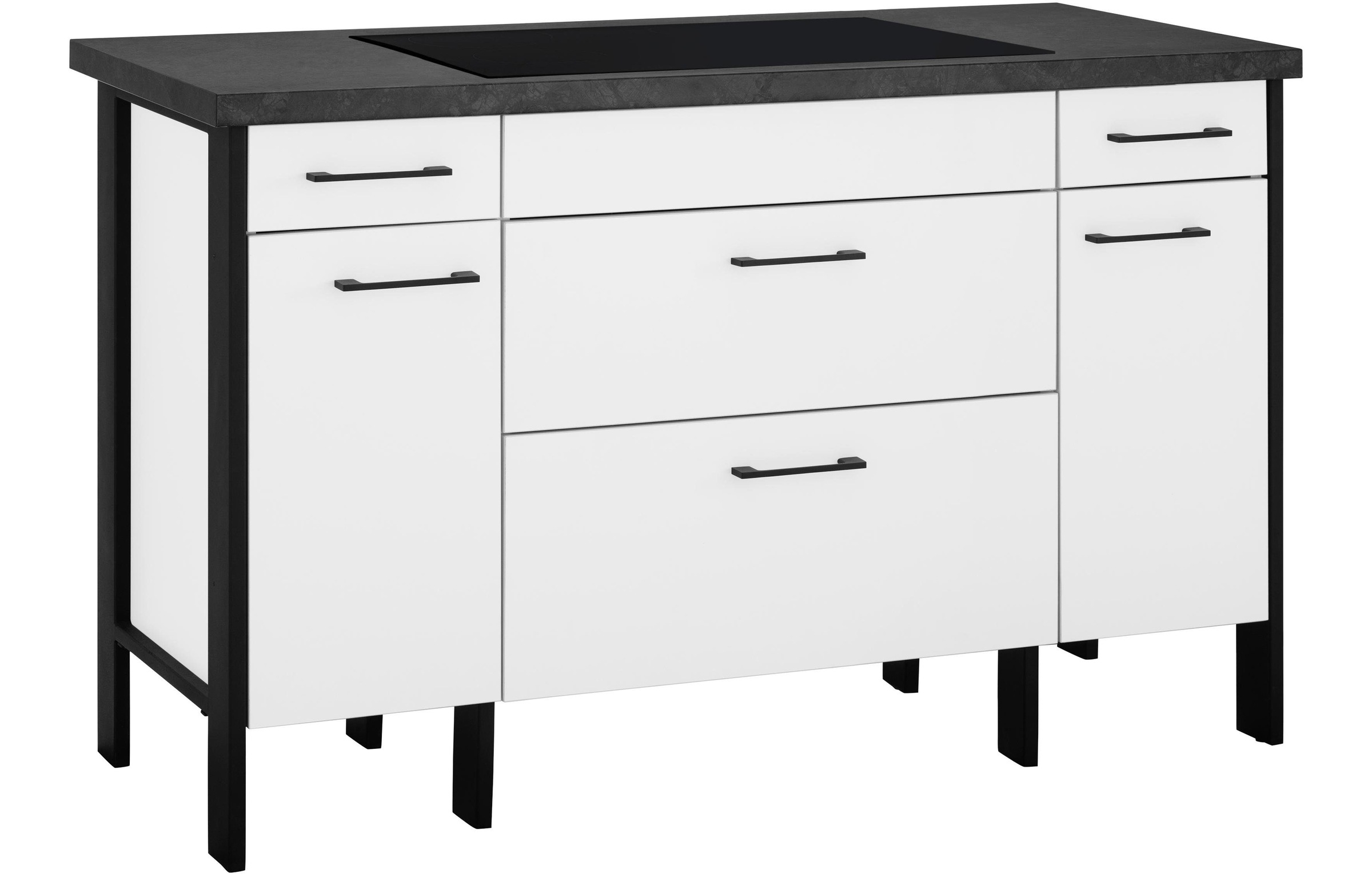 Image of OPTIFIT Kochfeldumbauschrank »Tokio«, 128 cmbreit, mit Stahlgestell, mit Vollauszug bei Ackermann Versand Schweiz