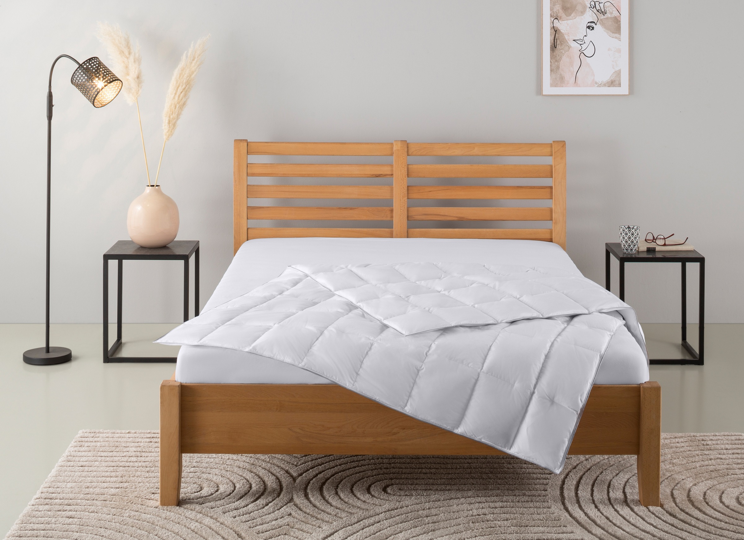 Image of GOODproduct Daunenbettdecke "Moulle, Bettdecke 135x200 cm und 155x220 cm" leicht Füllung 90% Daunen & 10% Federn 1 Stk. tlg. Bettdecken, Sommer oder Winter, Decke, Made in Germany, atmungsaktiv