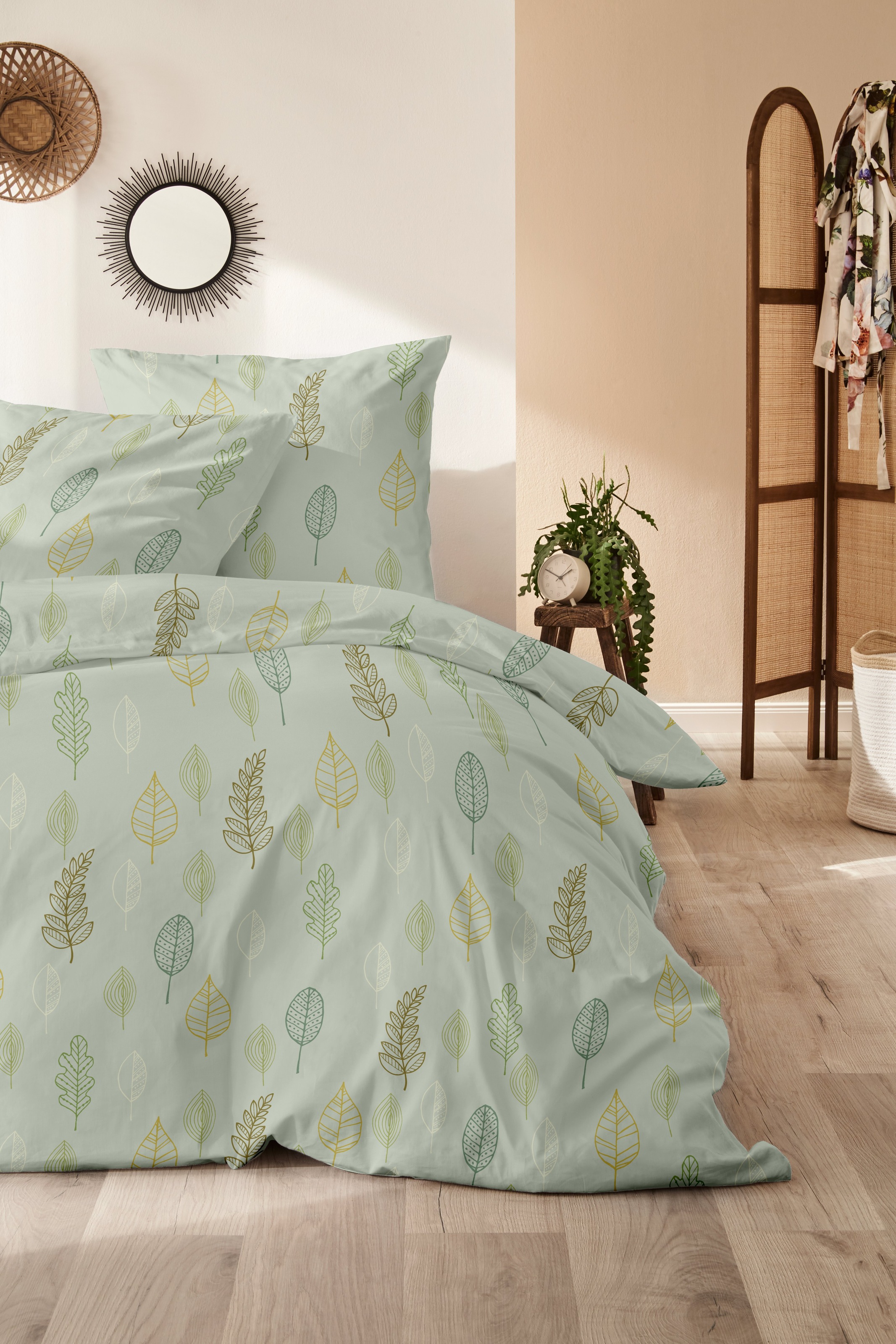 Primera Bettwäsche "Biber-Bettwäsche Autum Leaf" 2 Stk. mit floralen Motiven