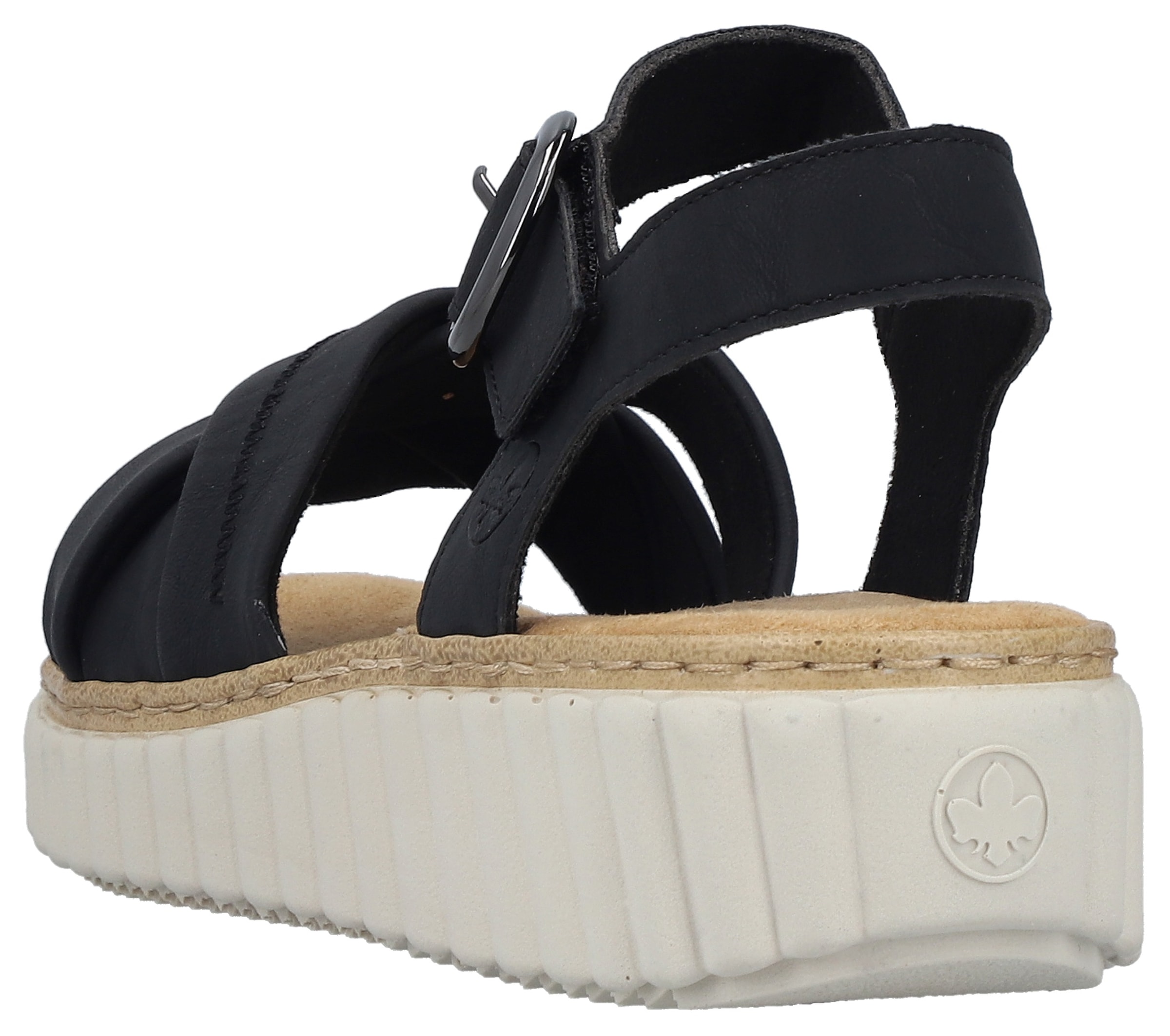 Rieker Sandale  chaussure d'été, sandale compensée, chaussure de vacances avec bride auto-agrippante