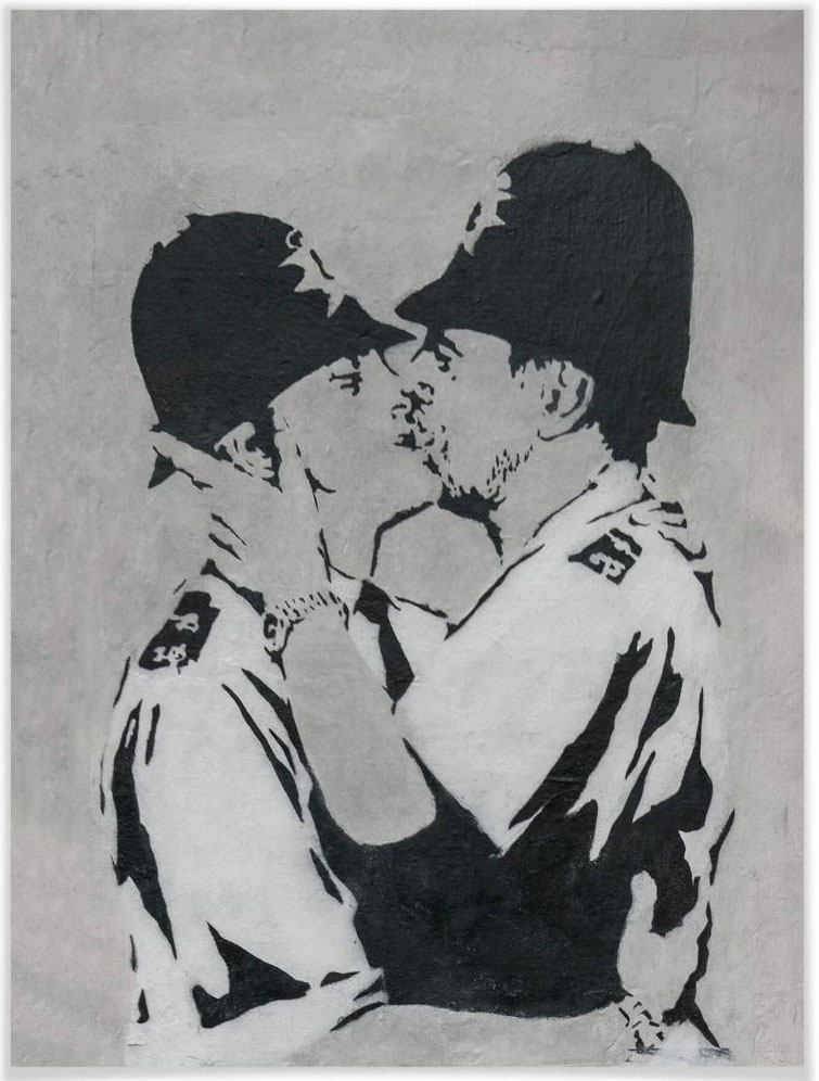 Image of Wall-Art Poster »Graffiti Bilder Kissing Policemen«, Menschen, (1 St.), Poster, Wandbild, Bild, Wandposter bei Ackermann Versand Schweiz