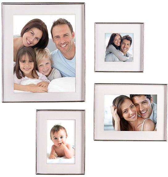 Image of Fink Bilderrahmen-Set »Kim, silberfarben«, (Set, 4 St.), Fotorahmen, Rahmen, versilberfarbent, weisses Passepartout, für Bildformate 10x10, 10x15, 13x18 und 20x25, Wohnzimmer bei Ackermann Versand Schweiz